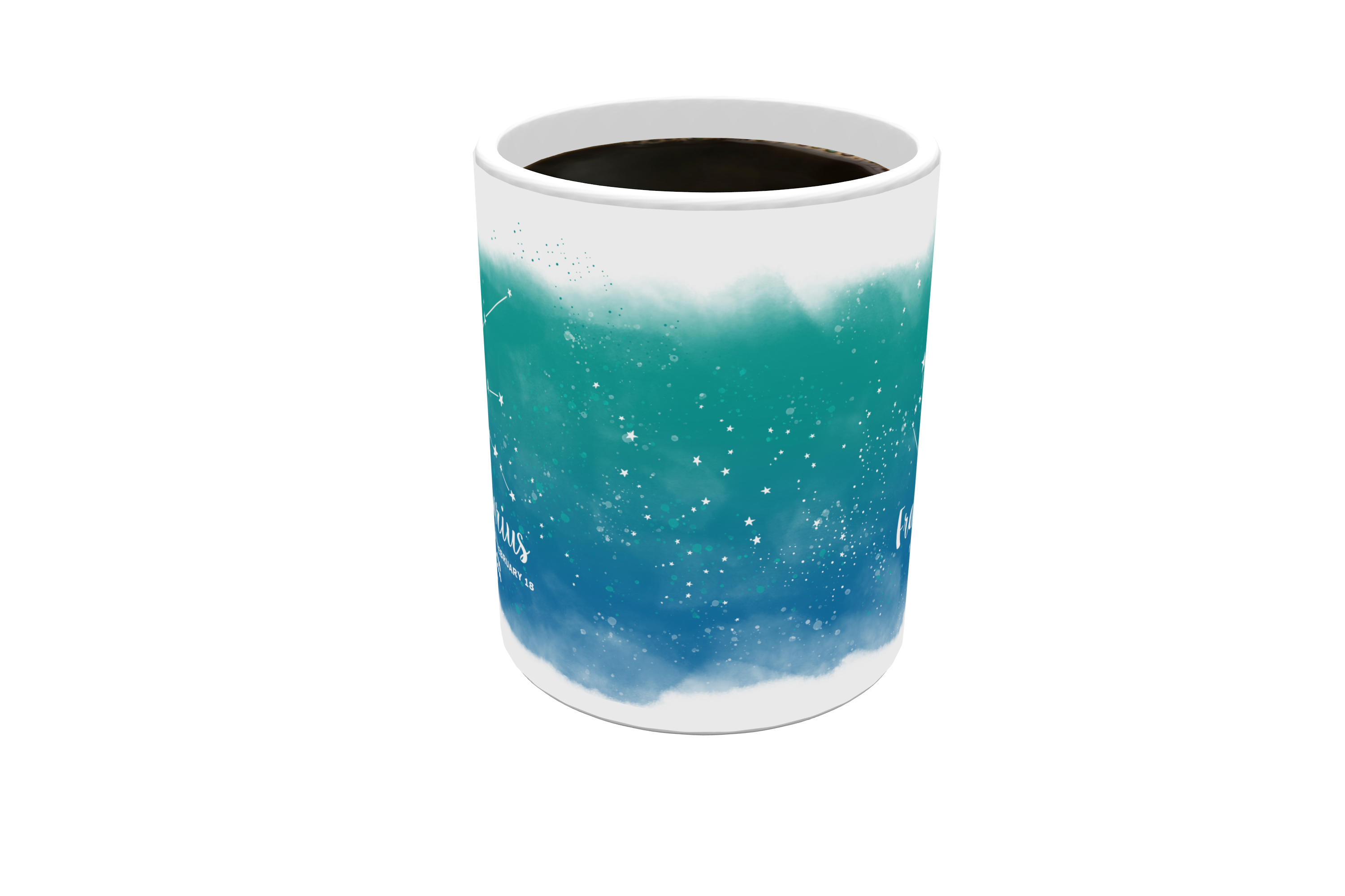 Zodiac Collection (Aquarius - Personalized) 11 oz White Ceramic Mug