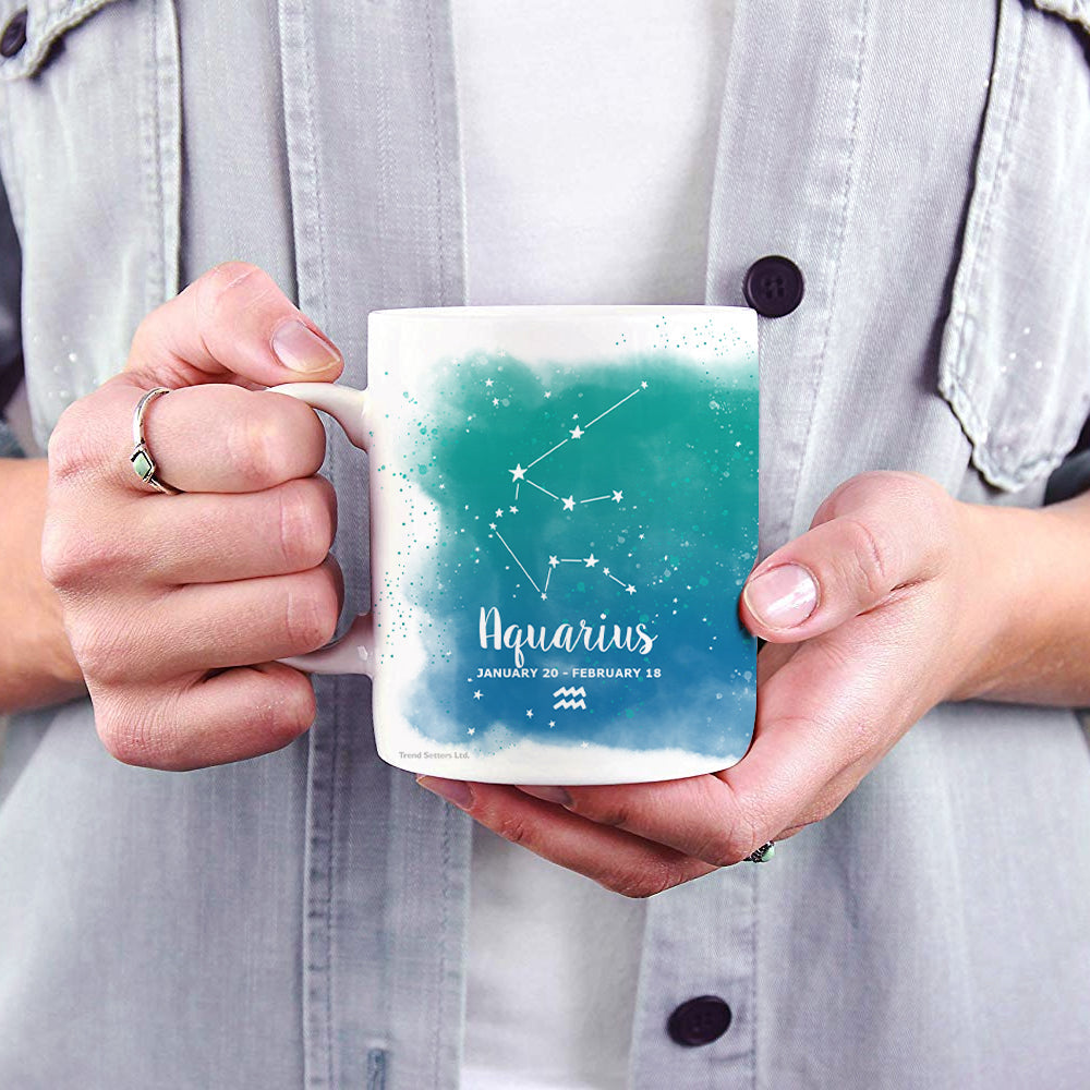 Zodiac Collection (Aquarius - Personalized) 11 oz White Ceramic Mug