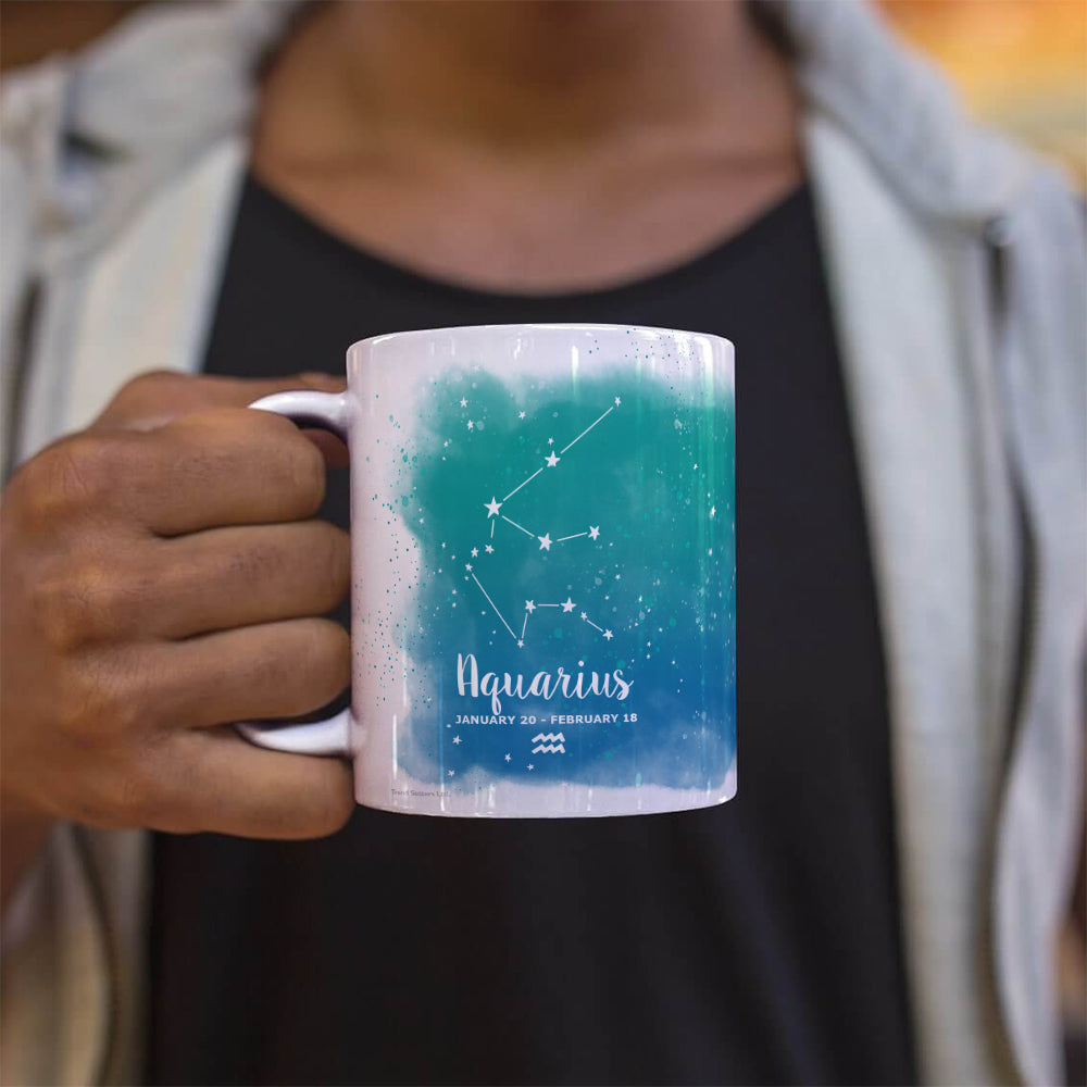 Zodiac Collection (Aquarius - Personalized) 11 oz White Ceramic Mug