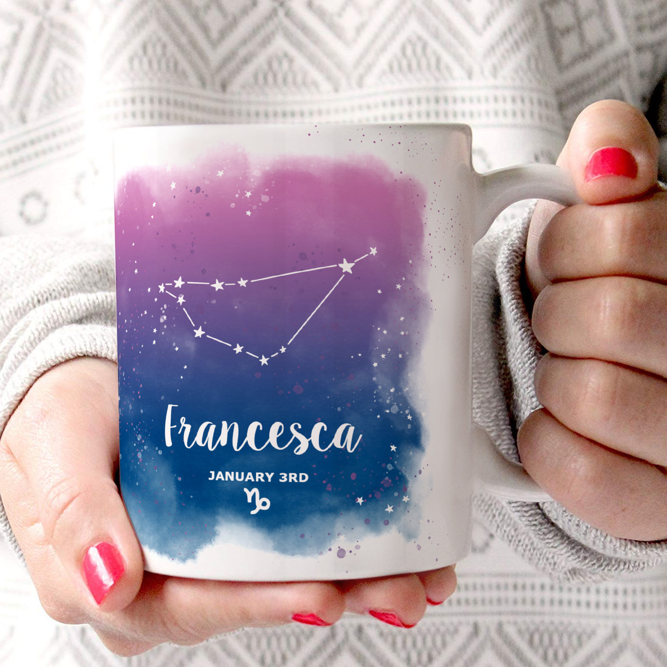 Zodiac Collection (Capricorn- Personalized) 11 oz White Ceramic Mug