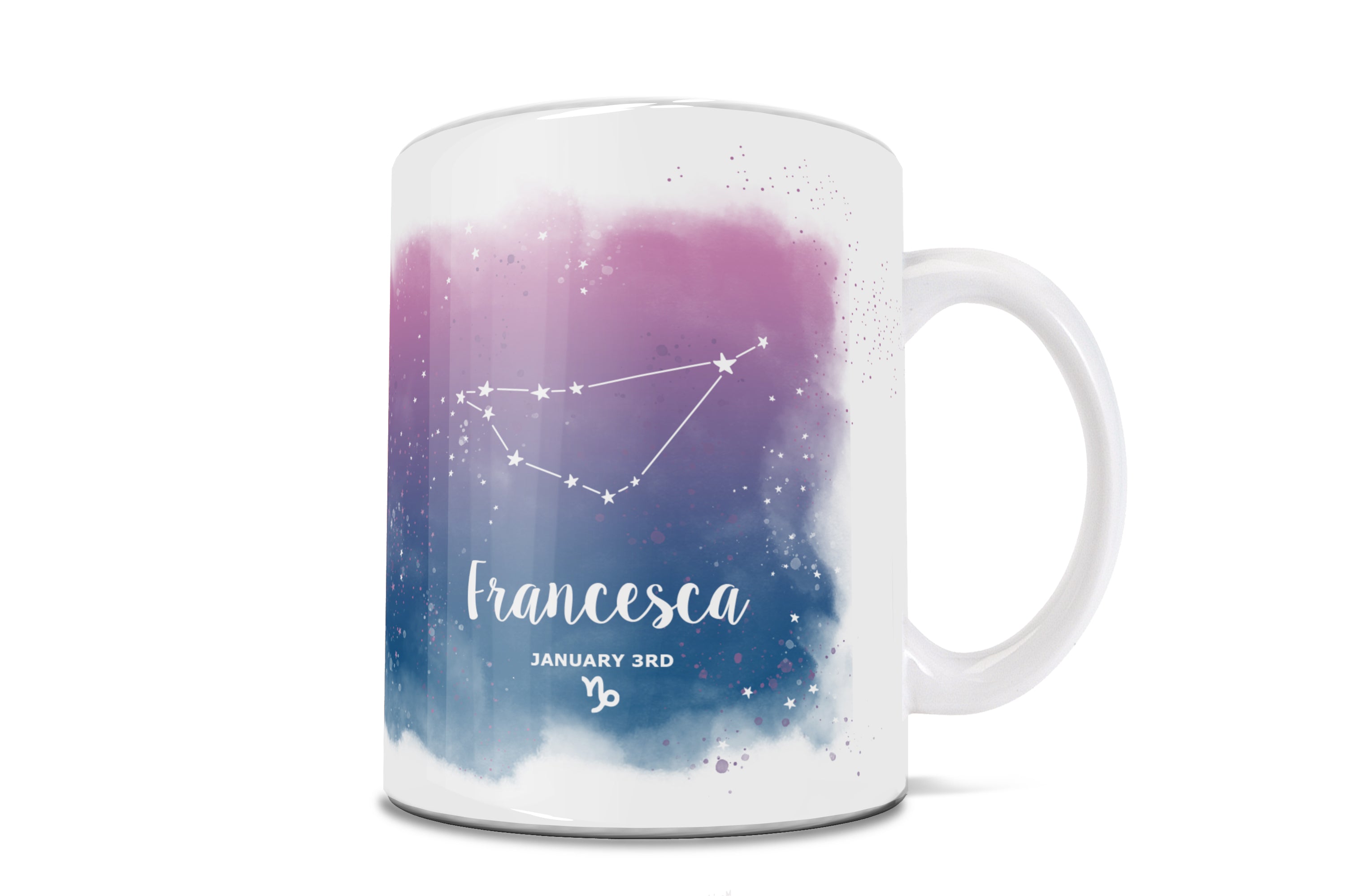 Zodiac Collection (Capricorn- Personalized) 11 oz White Ceramic Mug