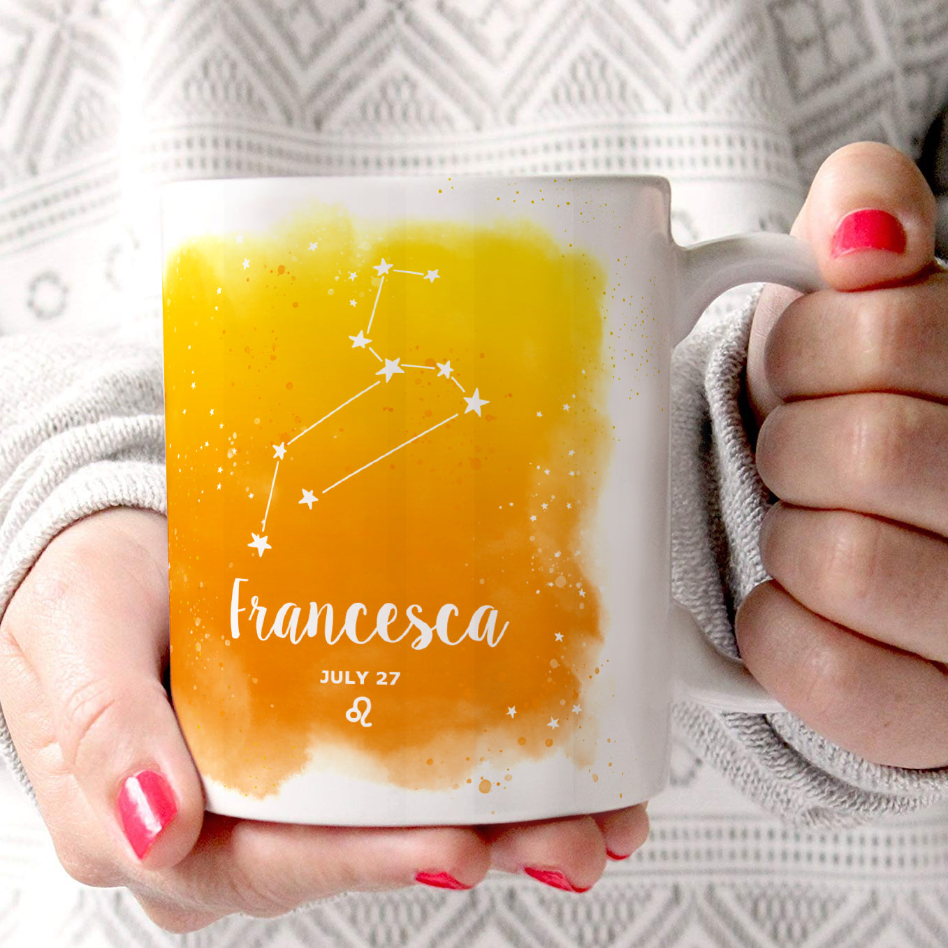 Zodiac Collection (Leo - Personalized) 11 oz White Ceramic Mug