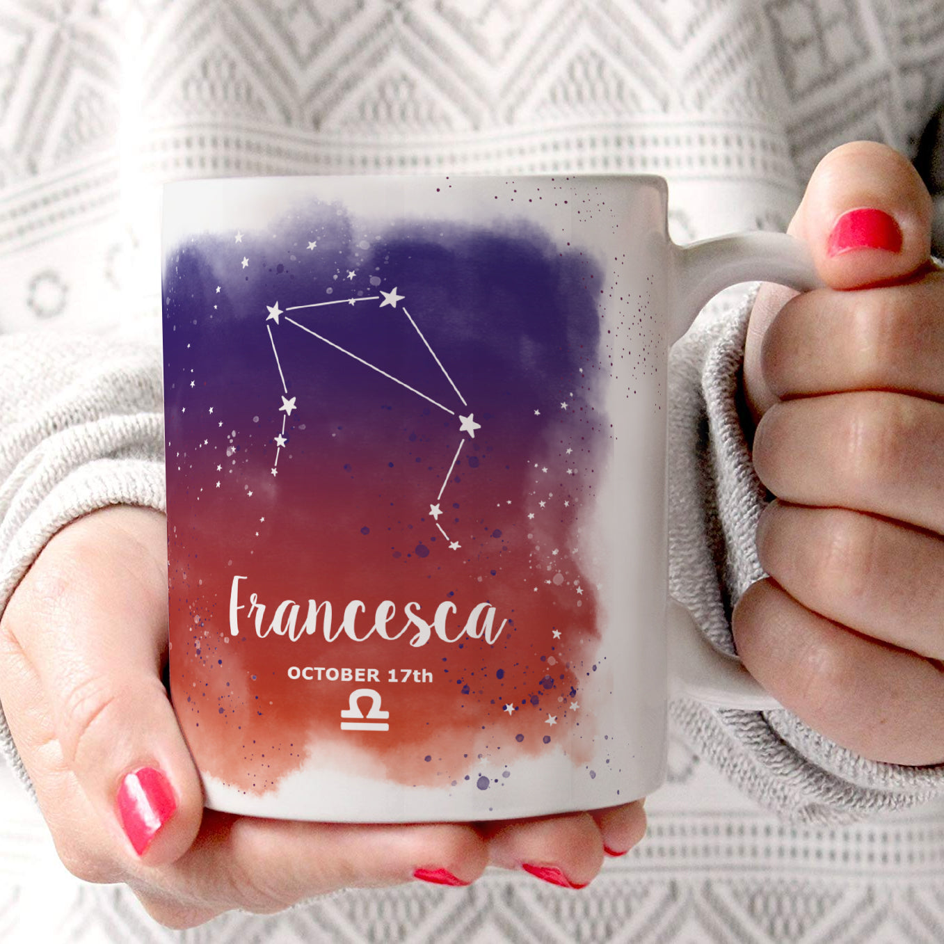 Zodiac Collection (Libra - Personalized) 11 oz White Ceramic Mug