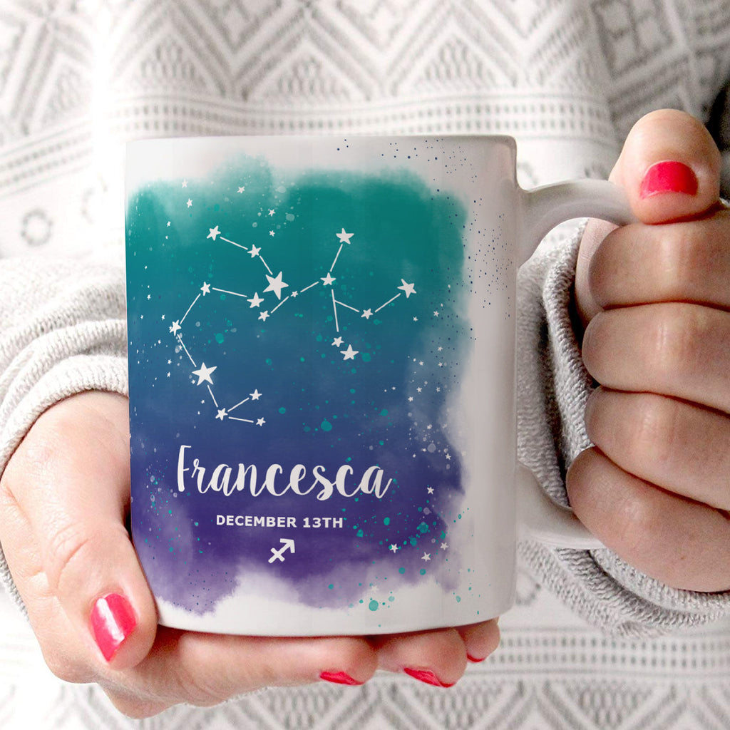 Zodiac Collection (Sagittarius - Personalized) 11 oz White Ceramic Mug