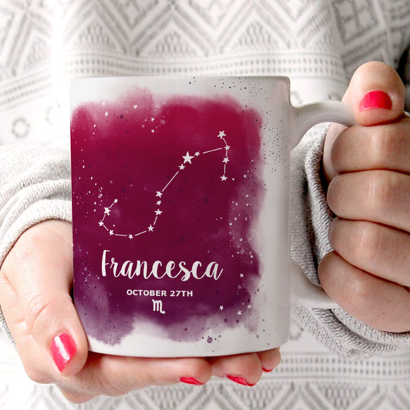 Zodiac Collection (Scorpio - Personalized) 11 oz White Ceramic Mug