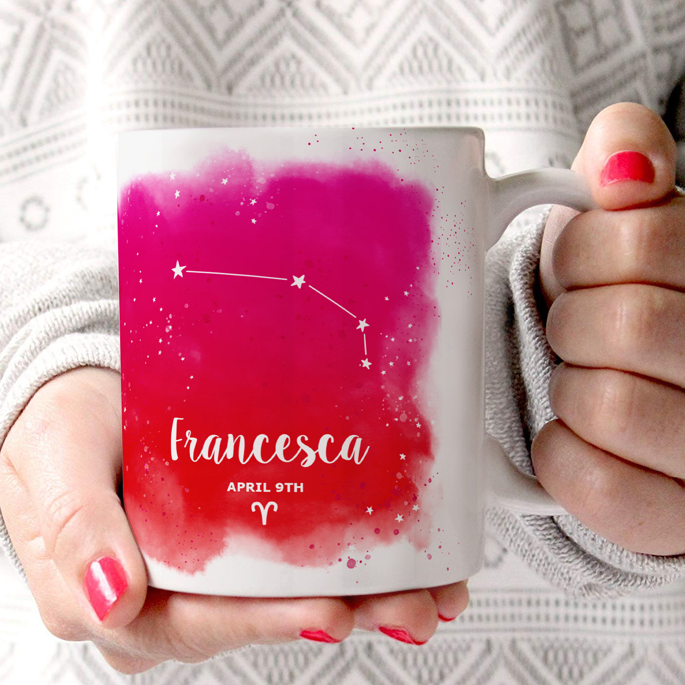 Zodiac Collection (Aries - Personalized) 11 oz White Ceramic Mug