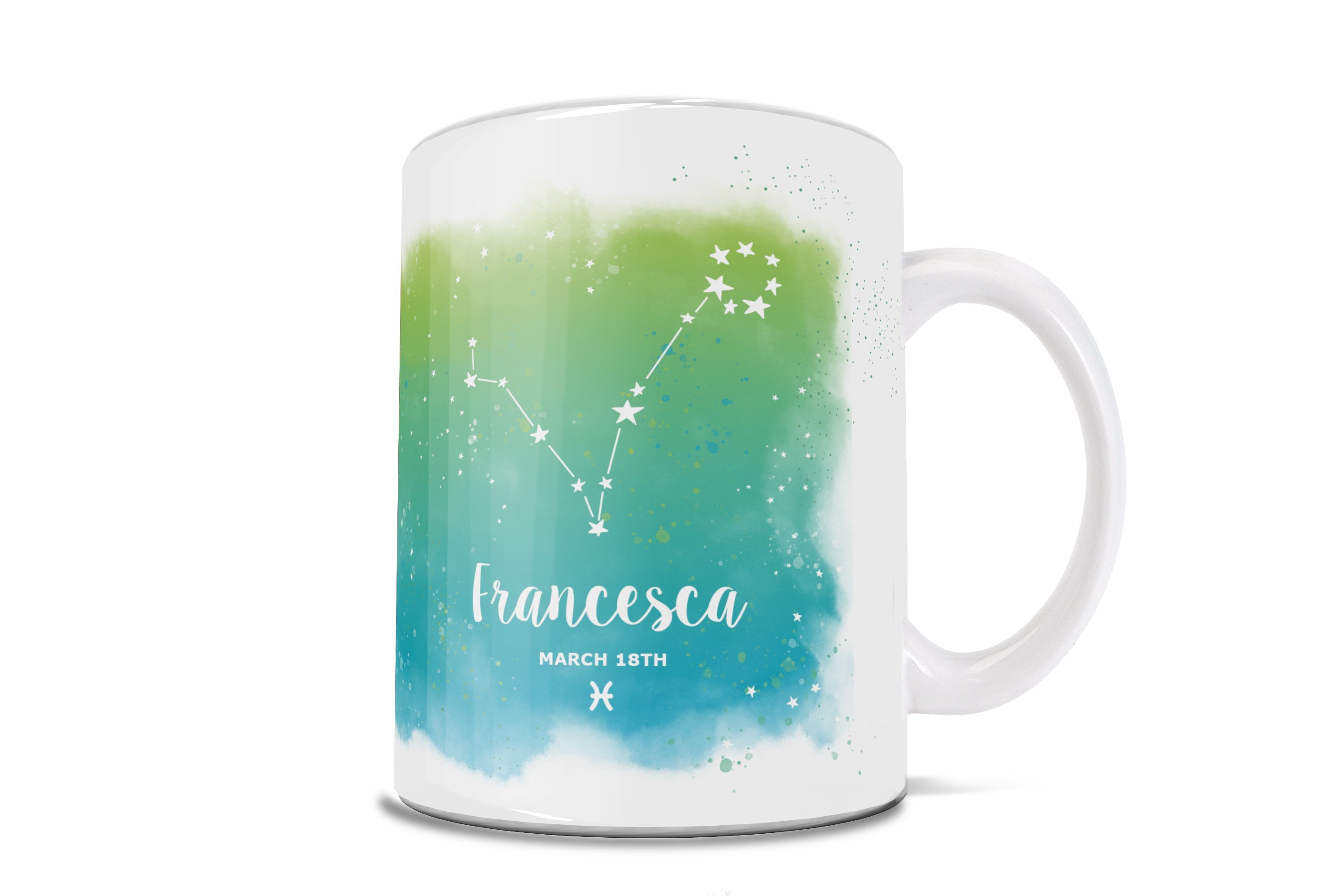 Zodiac Collection (Pisces - Personalized) 11 oz White Ceramic Mug