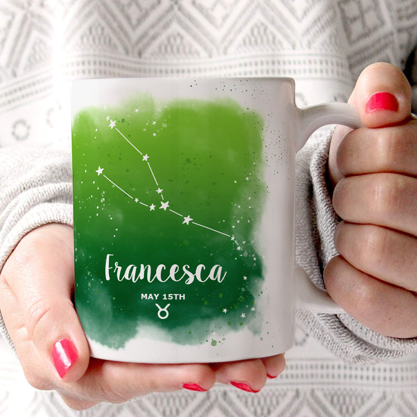 Zodiac Collection (Taurus - Personalized) 11 oz White Ceramic Mug