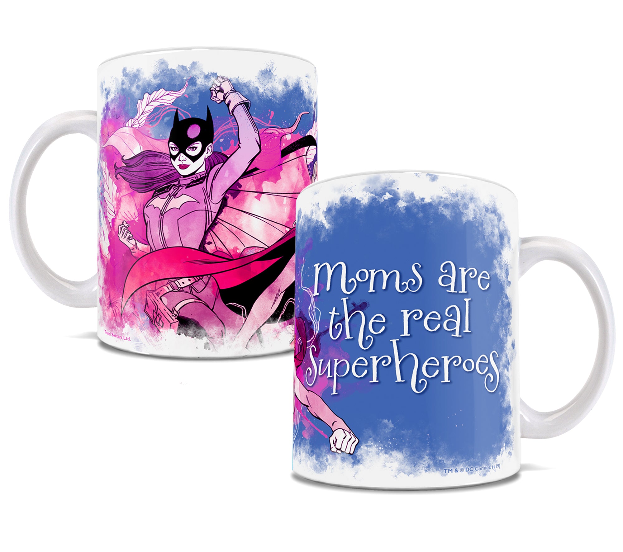 DC Comics (Mothers Day - Batgirl and Supergirl Watercolor) 11 oz Ceramic Mug WMUG976