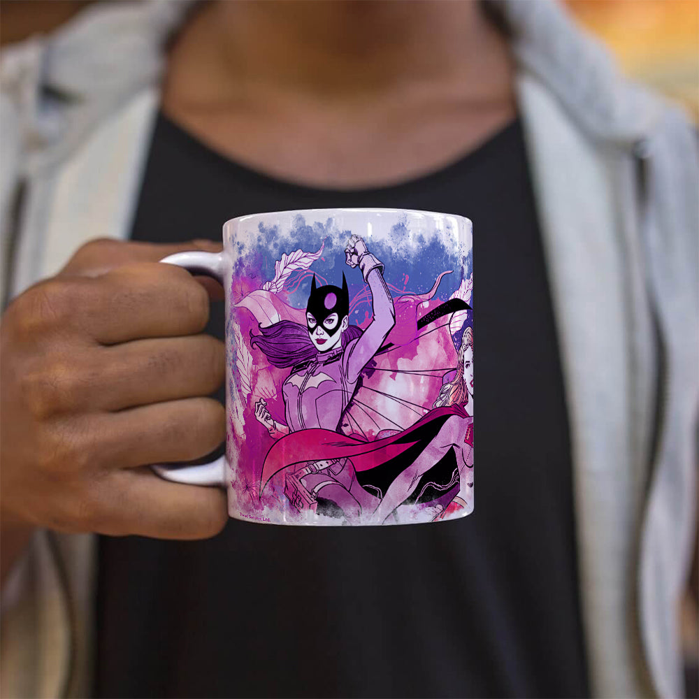 DC Comics (Mothers Day - Batgirl and Supergirl Watercolor) 11 oz Ceramic Mug WMUG976