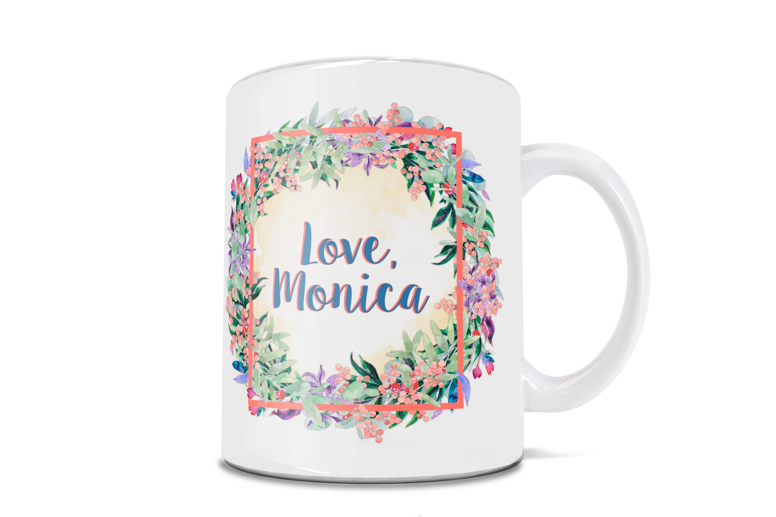 Mother’s Day Collection (Floral Wreath - Personalized) 11 oz White Ceramic Mug
