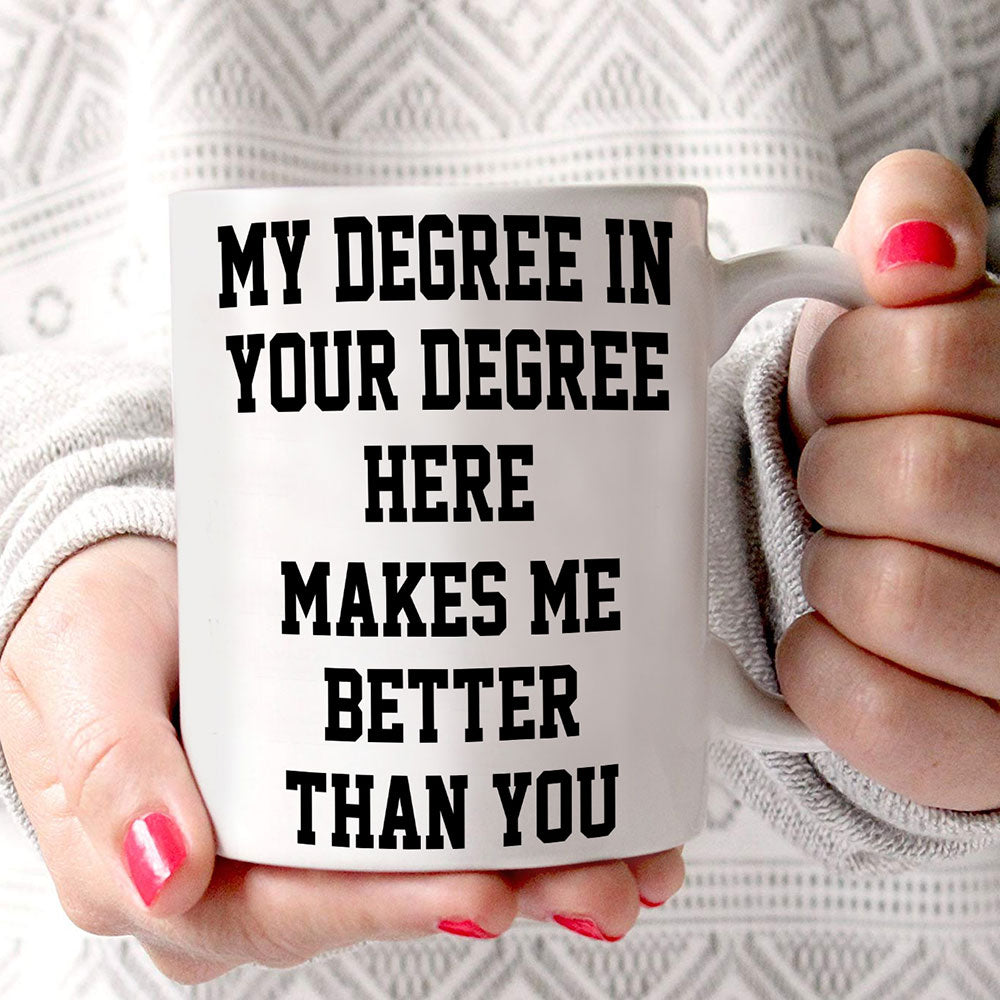 Trend Setters Original (Degree Humor) Personalized 11 oz White Ceramic Mug WMUGPZ1846