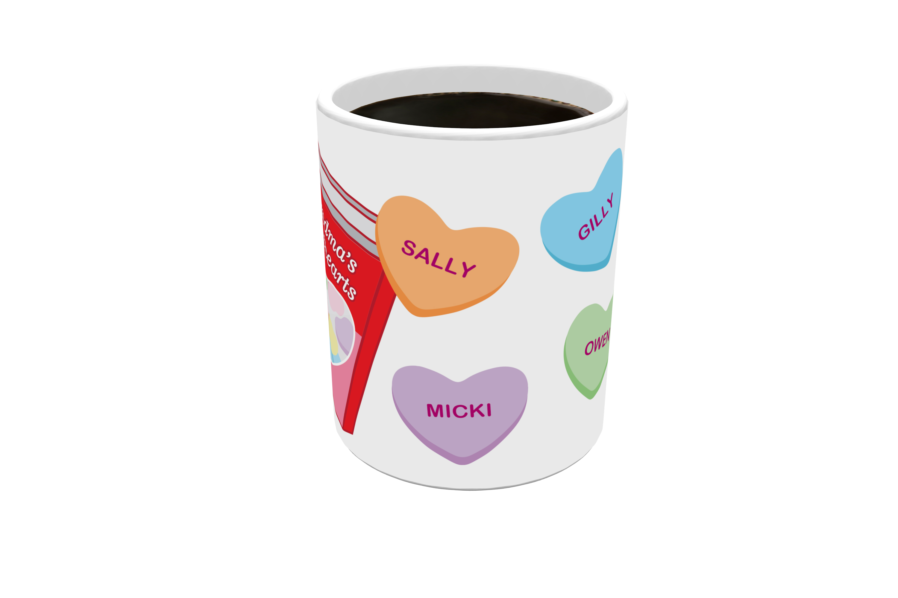 Family Collection (Grandma’s Sweethearts - Personalized) White Ceramic Mug WMUG1637