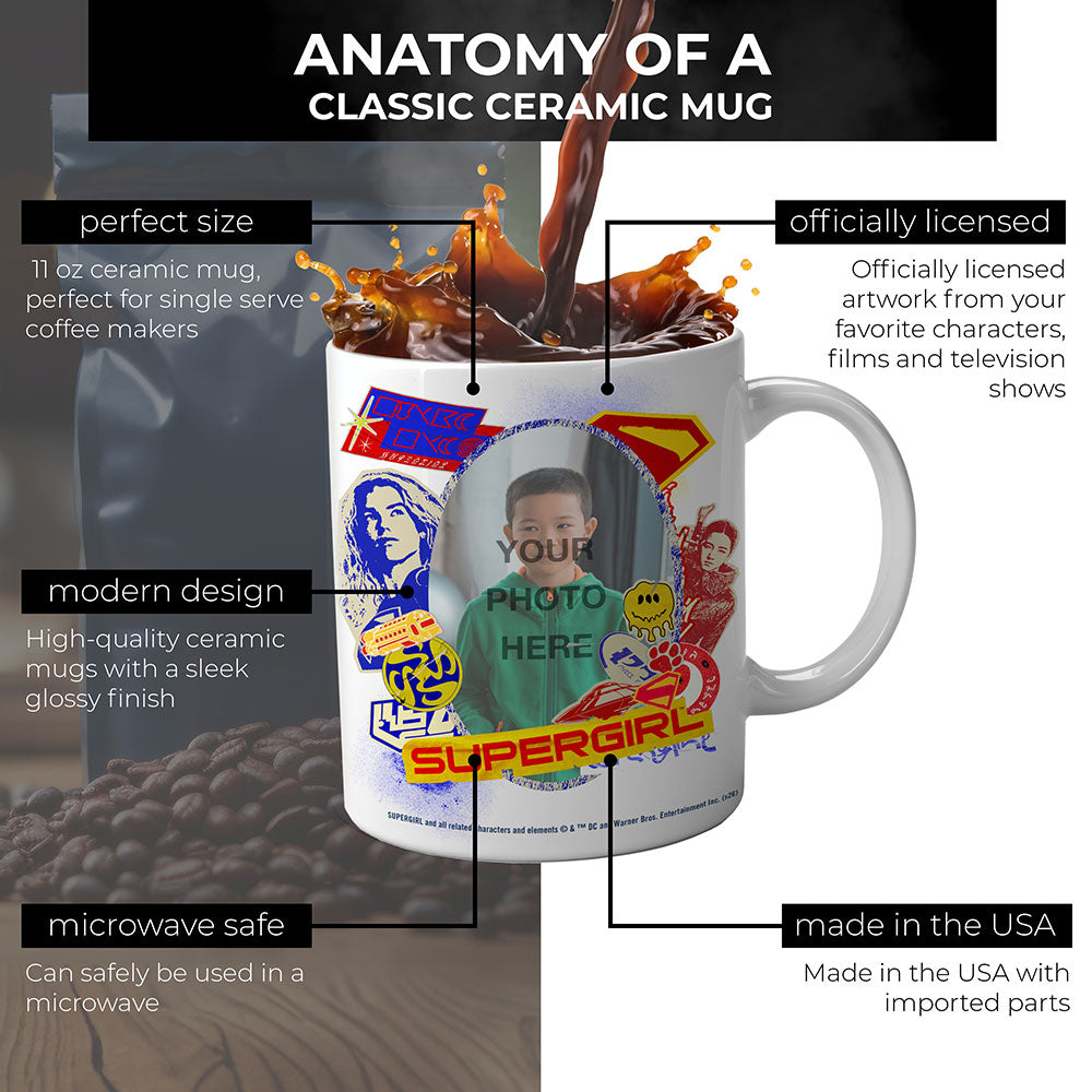 Supergirl (Truth. Justice. Whatever.) Personalized Photo Upload 11 oz White Ceramic Mug WMUGU1809