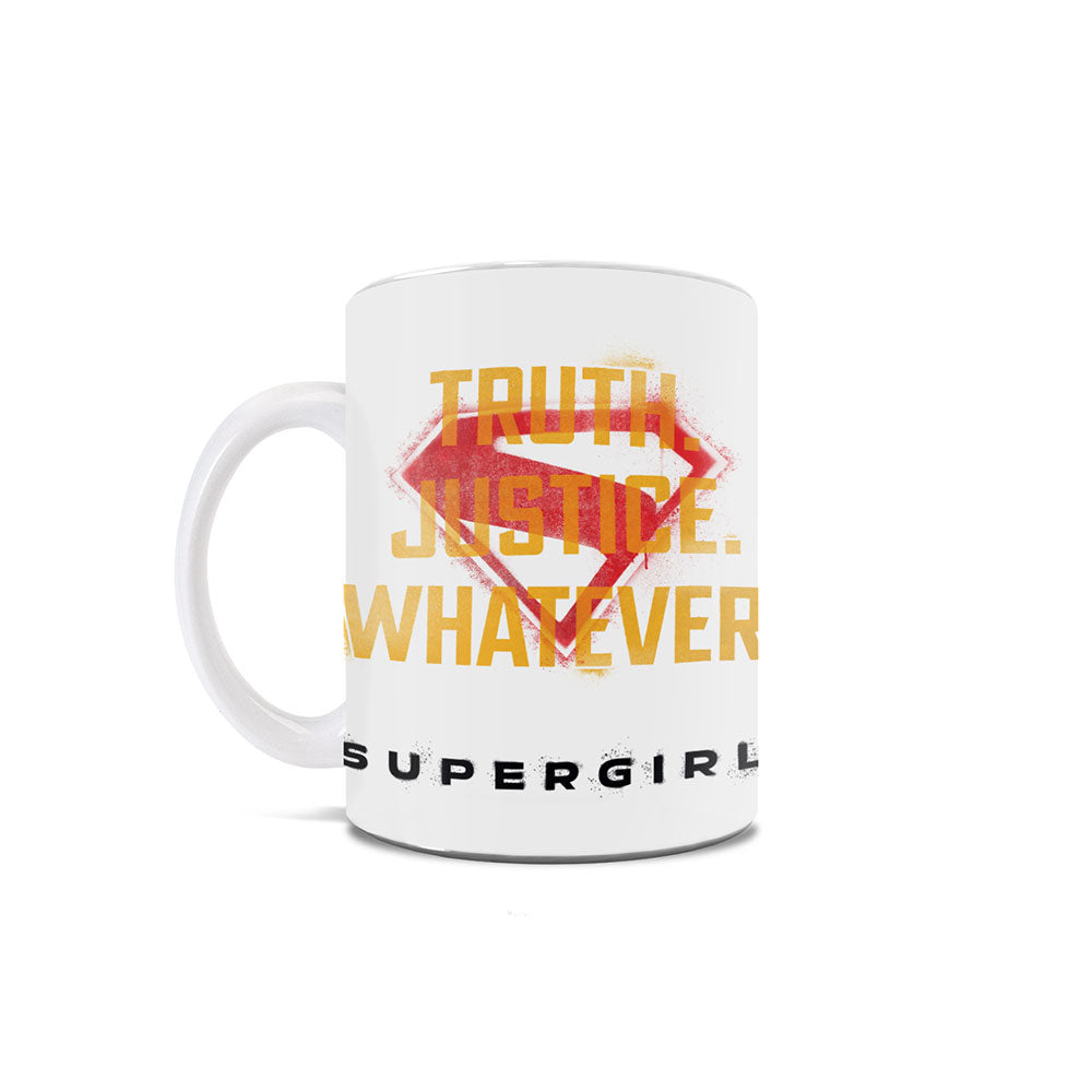 Supergirl (Truth. Justice. Whatever.) Personalized Photo Upload 11 oz White Ceramic Mug WMUGU1809