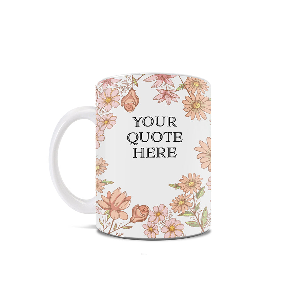 Trend Setters Original (Flower Fade) Personalized Photo Upload 11 oz White Ceramic Mug WMUGU1814