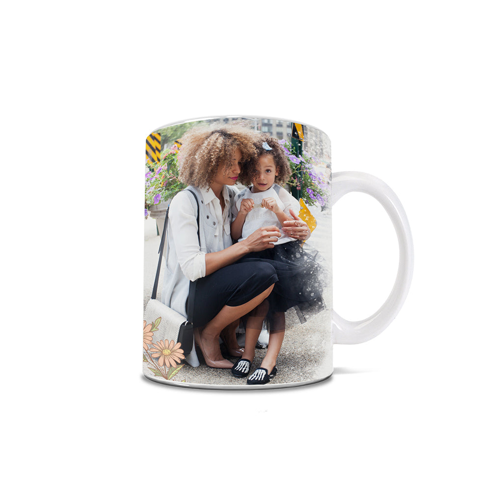Trend Setters Original (Flower Fade) Personalized Photo Upload 11 oz White Ceramic Mug WMUGU1814