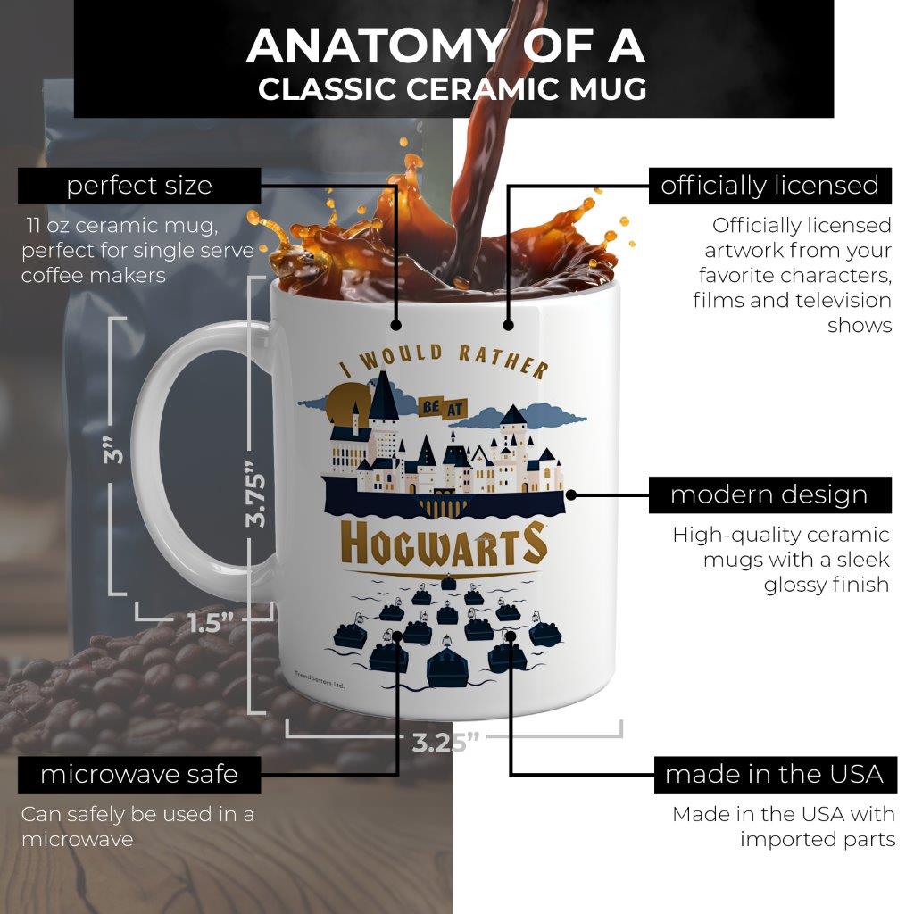 Harry Potter (I Would Rather Be at Hogwarts) 11 oz White Ceramic Mug WMUG1182