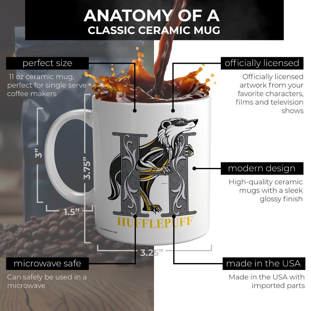 Harry Potter (Hufflepuff Emblem) 11 oz White Ceramic Mug WMUG1183