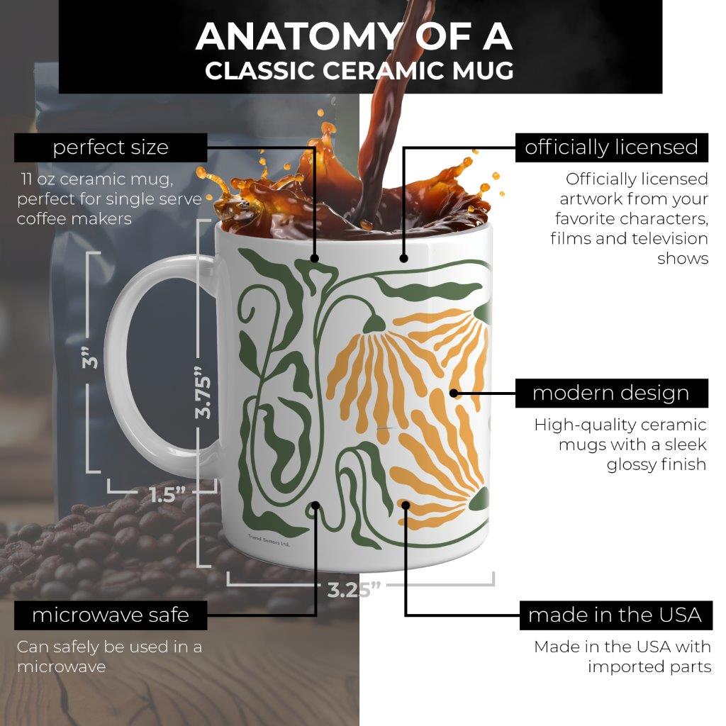 Trend Setters Original (Wavy Daisy) 11 oz White Ceramic Mug WMUG1771