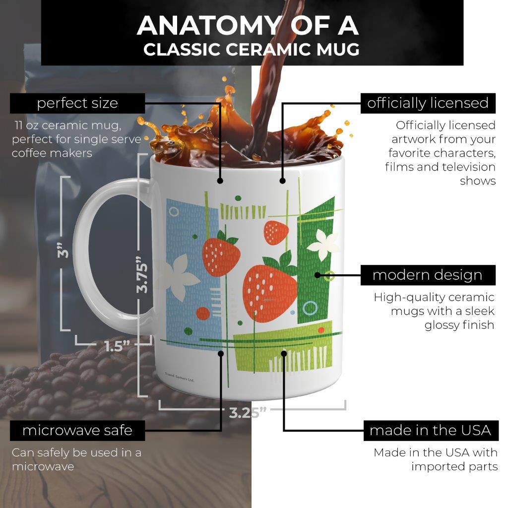 Trend Setters Original (Strawberry Summer) 11 oz White Ceramic Mug WMUG1773