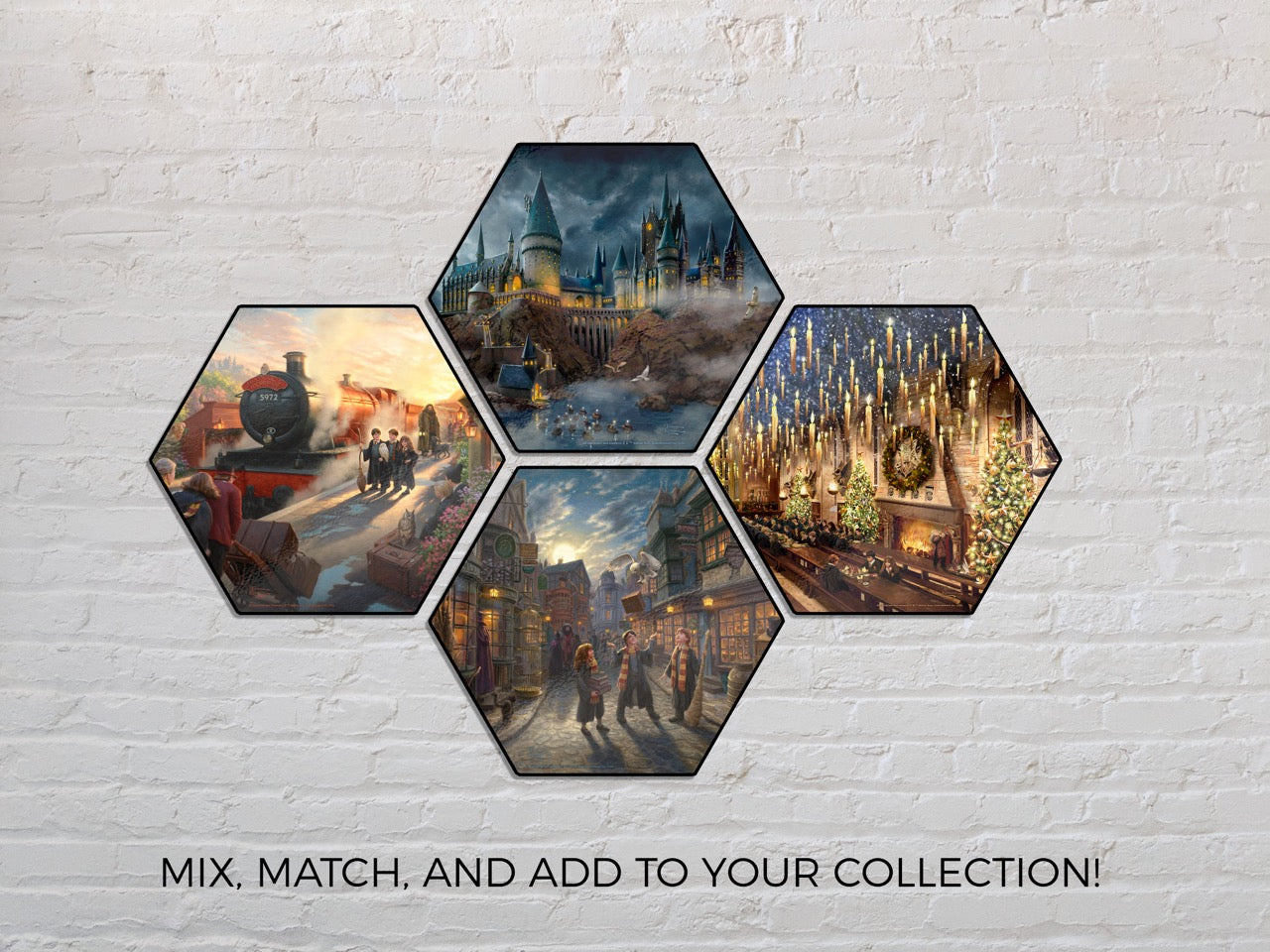 Harry Potter™ Thomas Kinkade Studios (Hogwarts Castle) KNEXAGON® Wall Art WPHEX0172