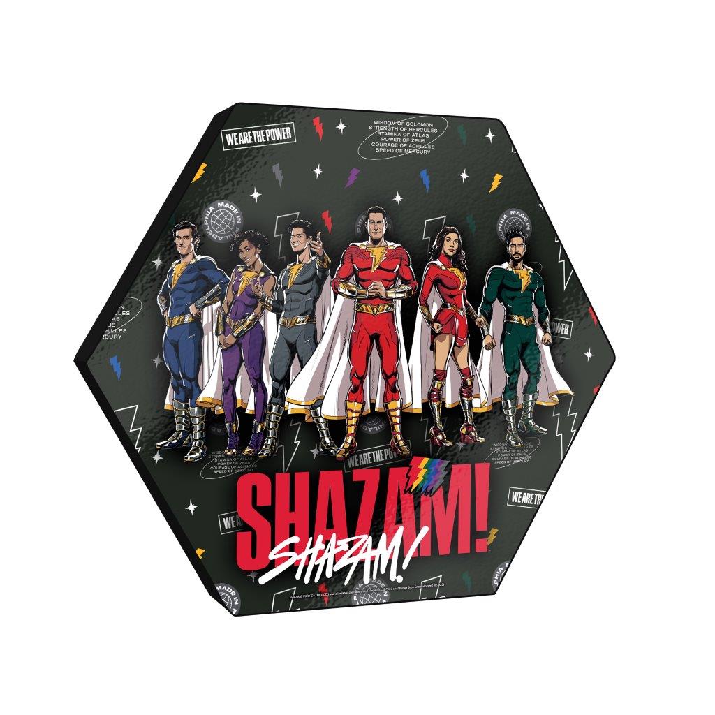 Shazam! Fury Of The Gods (Shazamily) KNEXAGON® Wood Print WPHEX0210