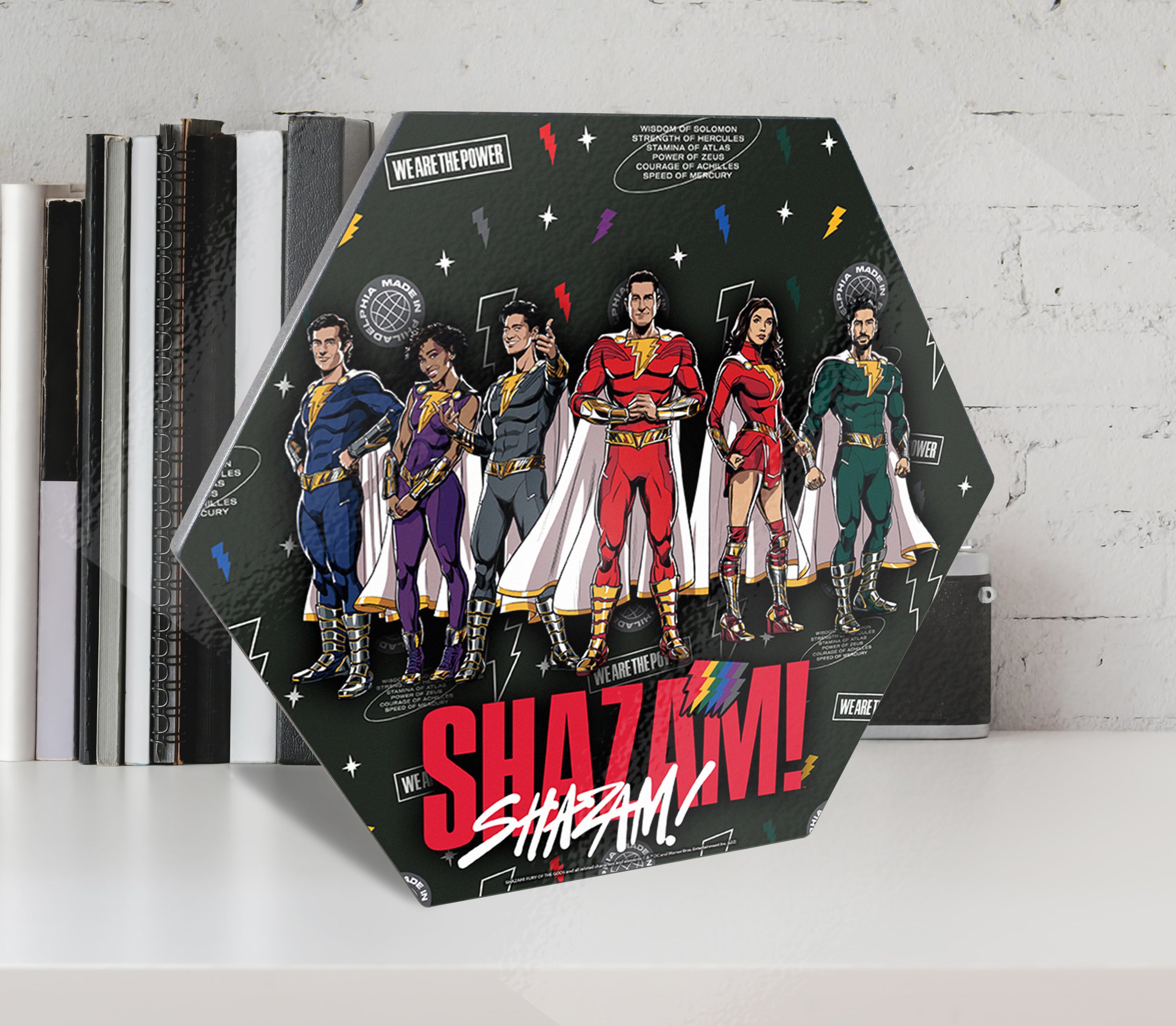 Shazam! Fury Of The Gods (Shazamily) KNEXAGON® Wood Print WPHEX0210