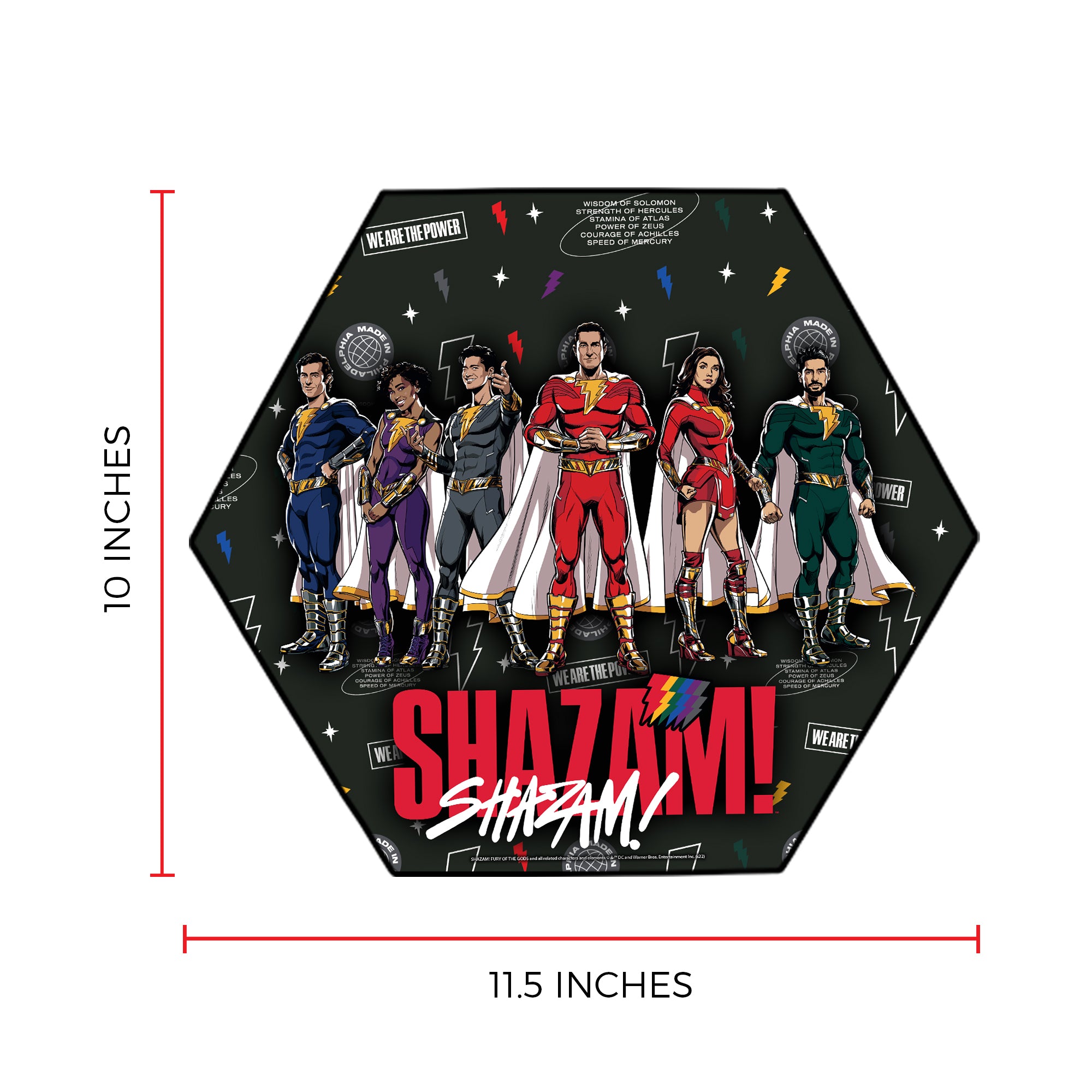 Shazam! Fury Of The Gods (Shazamily) KNEXAGON® Wood Print WPHEX0210