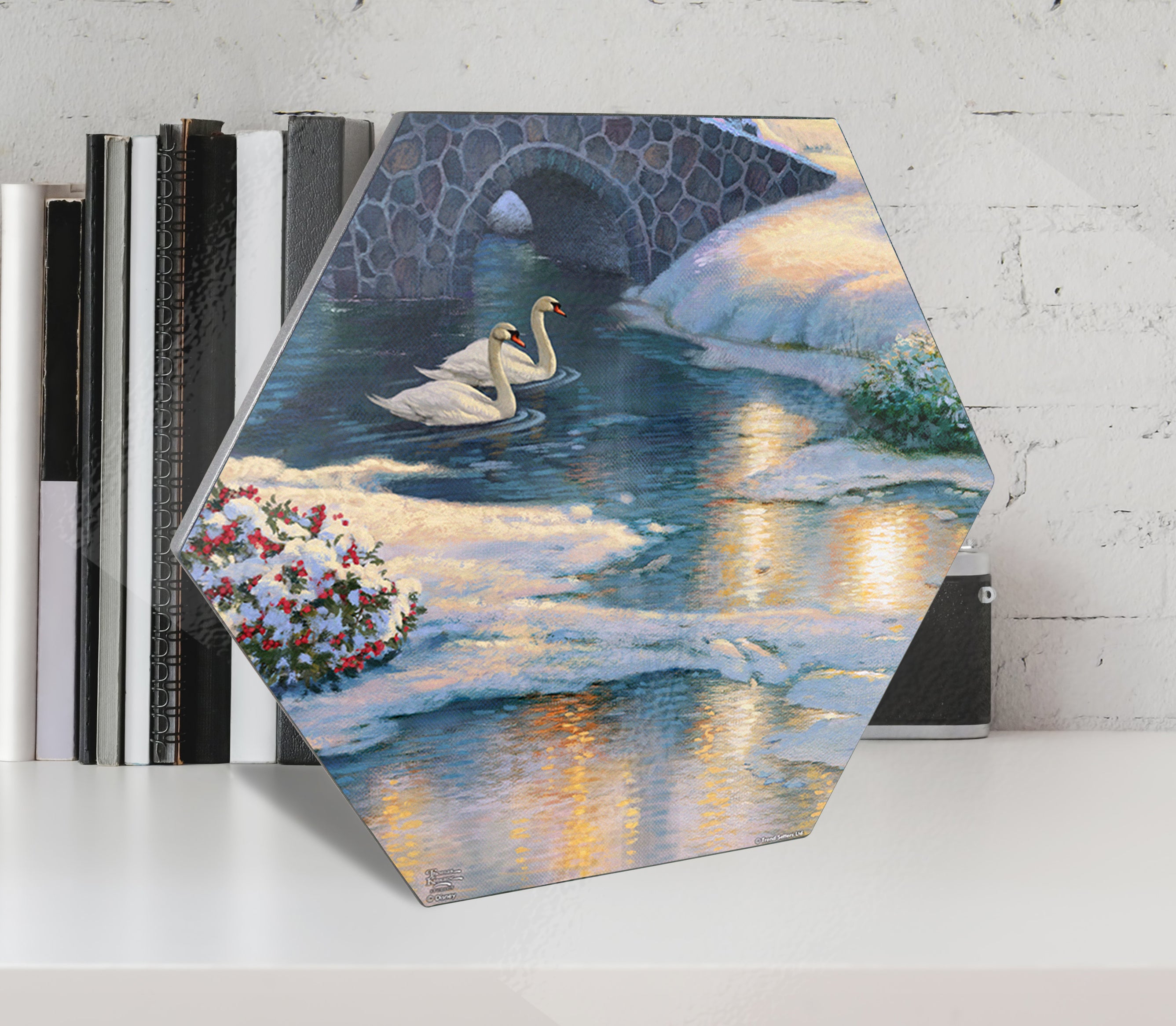 Disney (Beauty and the Beasts Winter Enchantment - Swans) KNEXAGON® Wood Print WPHEX0226