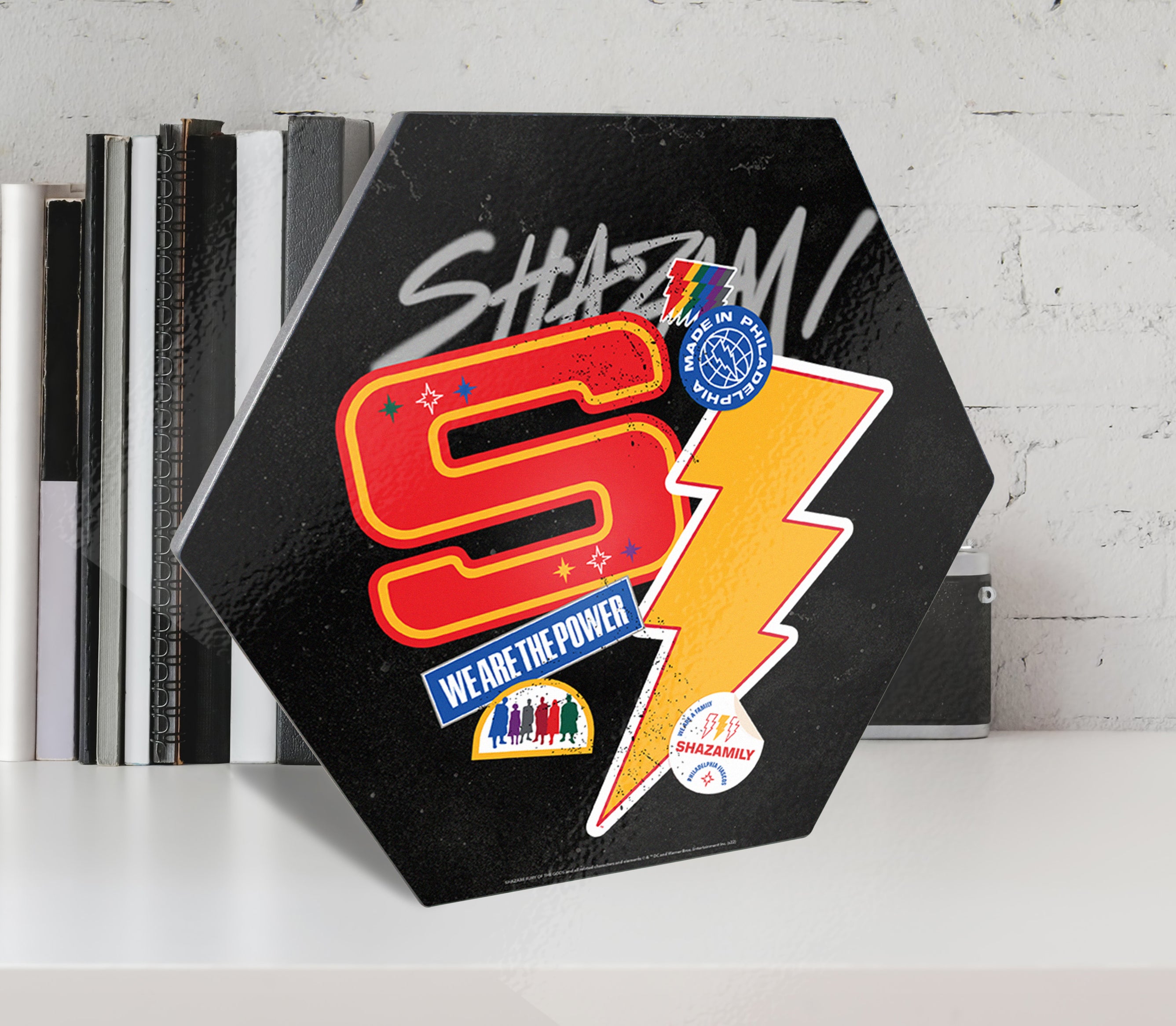 Shazam! Fury Of The Gods (Stickers) KNEXAGON® Wood Print WPHEX0259