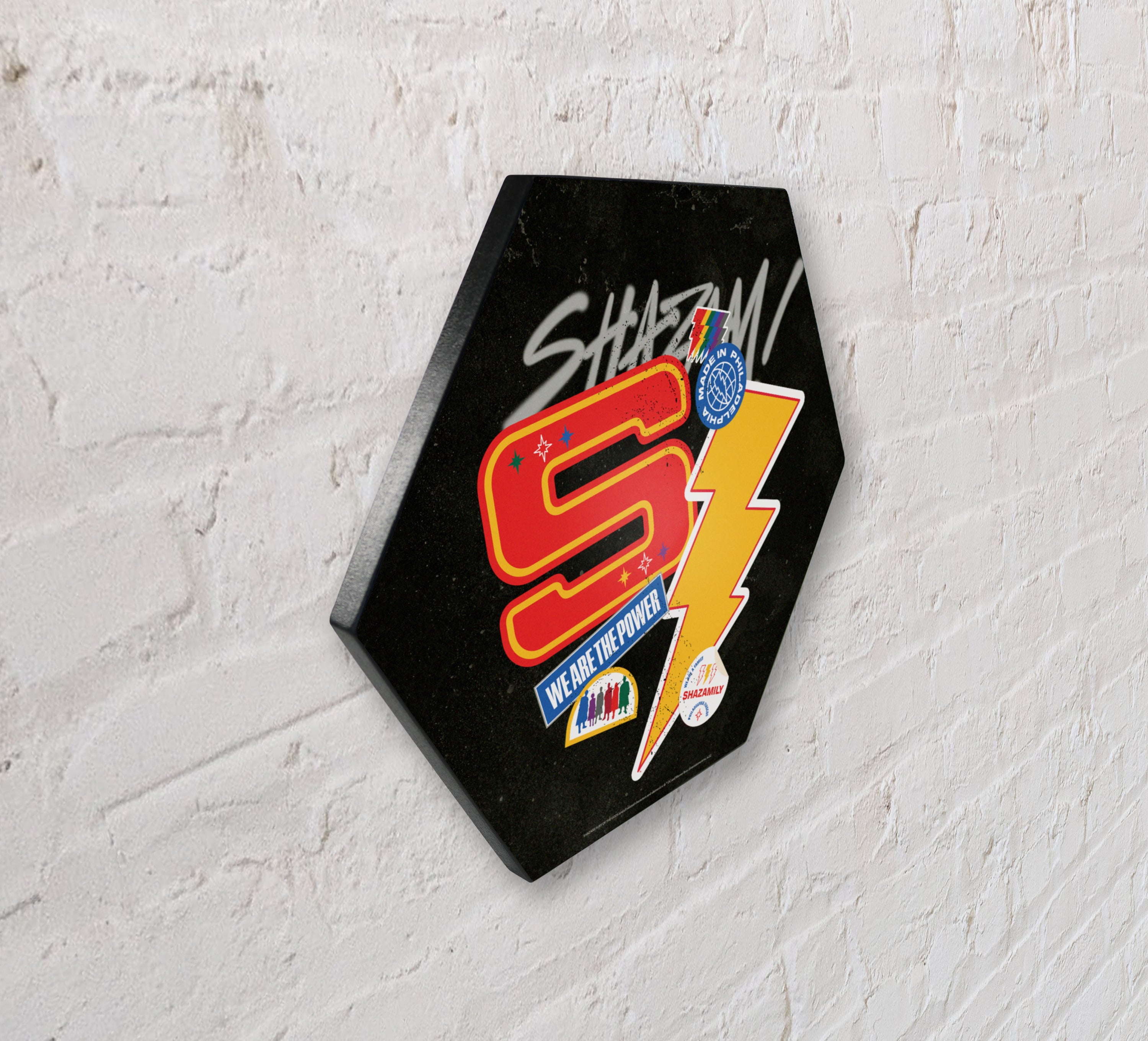 Shazam! Fury Of The Gods (Stickers) KNEXAGON® Wood Print WPHEX0259