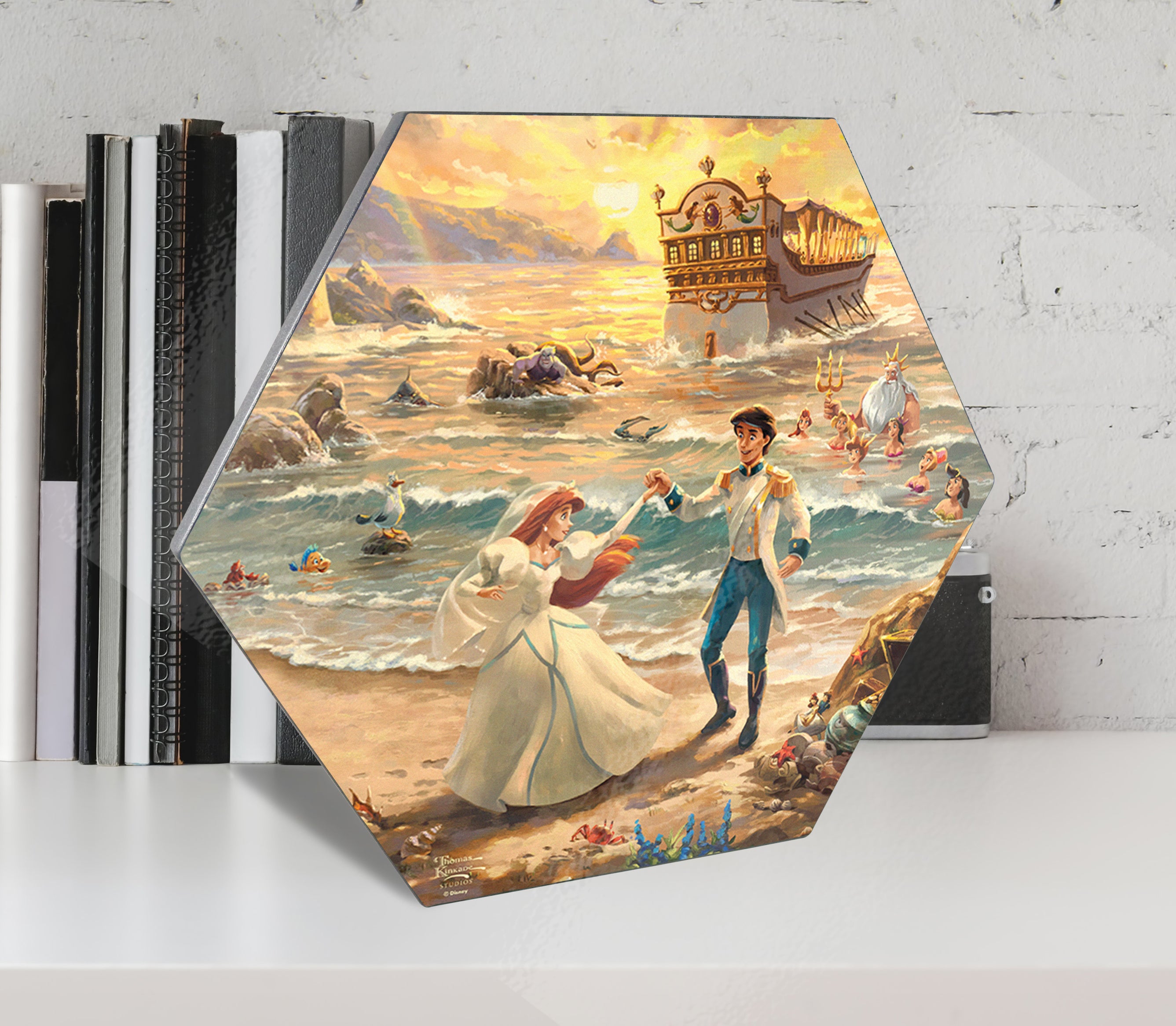 Disney (The Little Mermaid Celebration of Love) KNEXAGON® Wood Print WPHEX0328