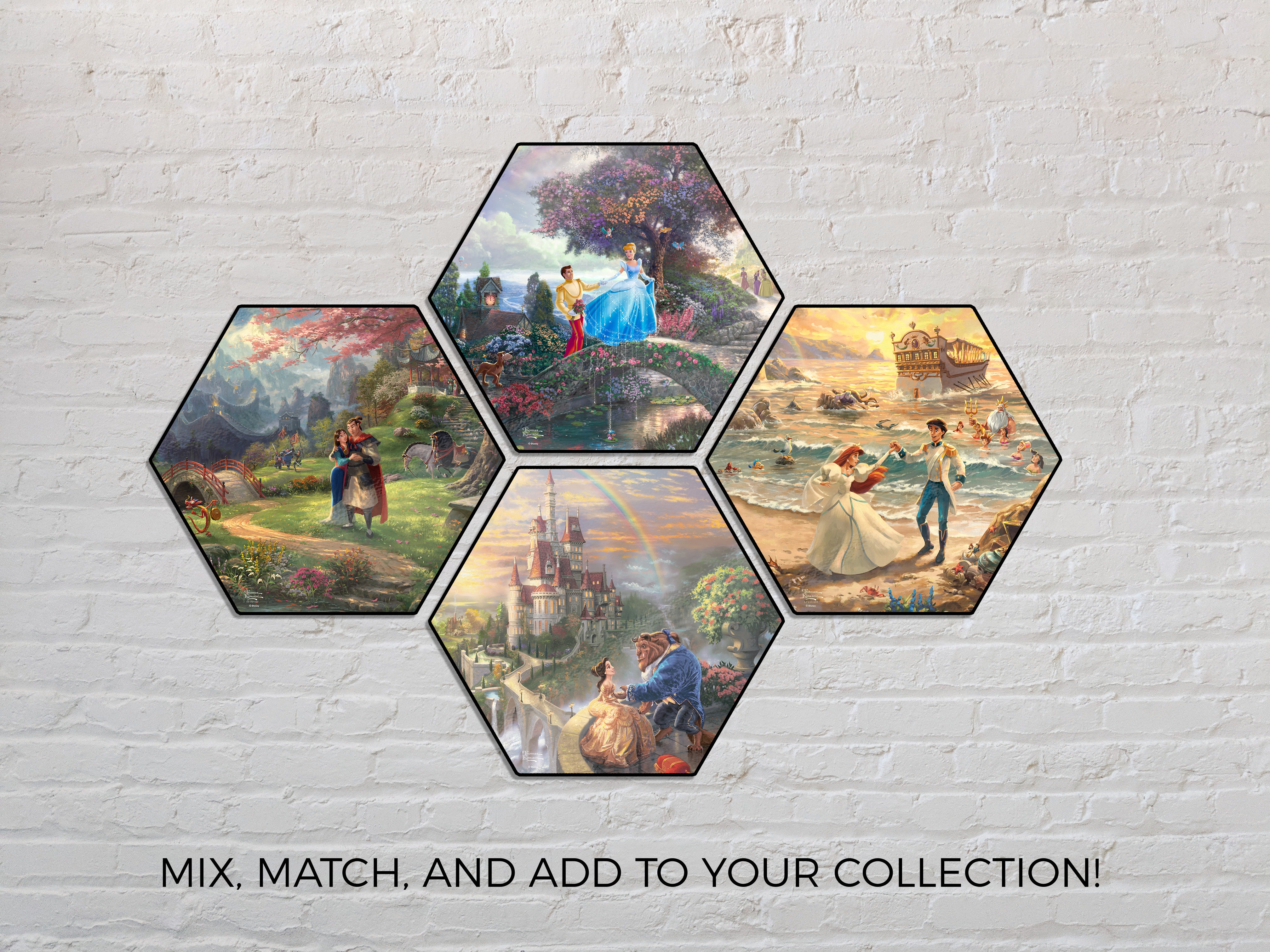 Disney (The Little Mermaid Celebration of Love) KNEXAGON® Wood Print WPHEX0328