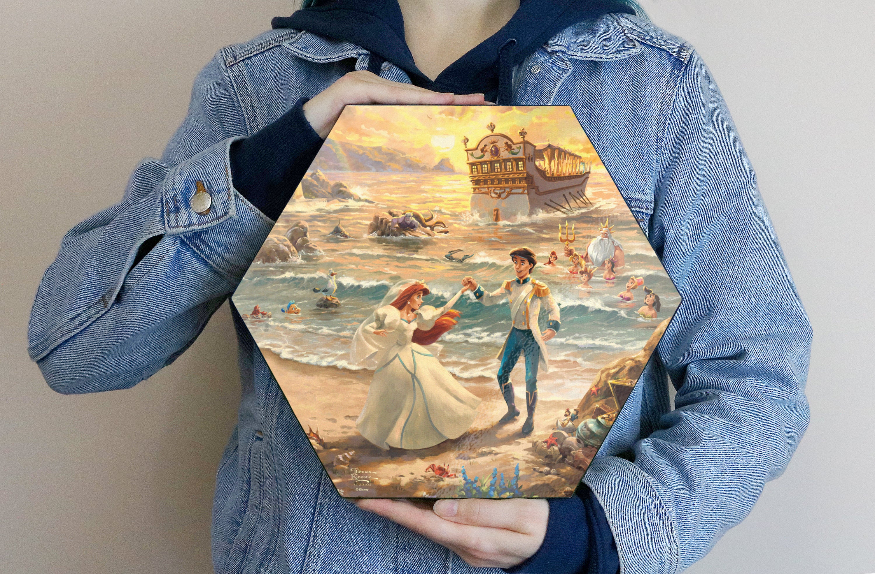 Disney (The Little Mermaid Celebration of Love) KNEXAGON® Wood Print WPHEX0328