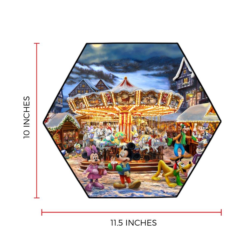 Disney (Mickey and Minnie Christmas Market) KNEXAGON™ Wood Print WPHEX0450