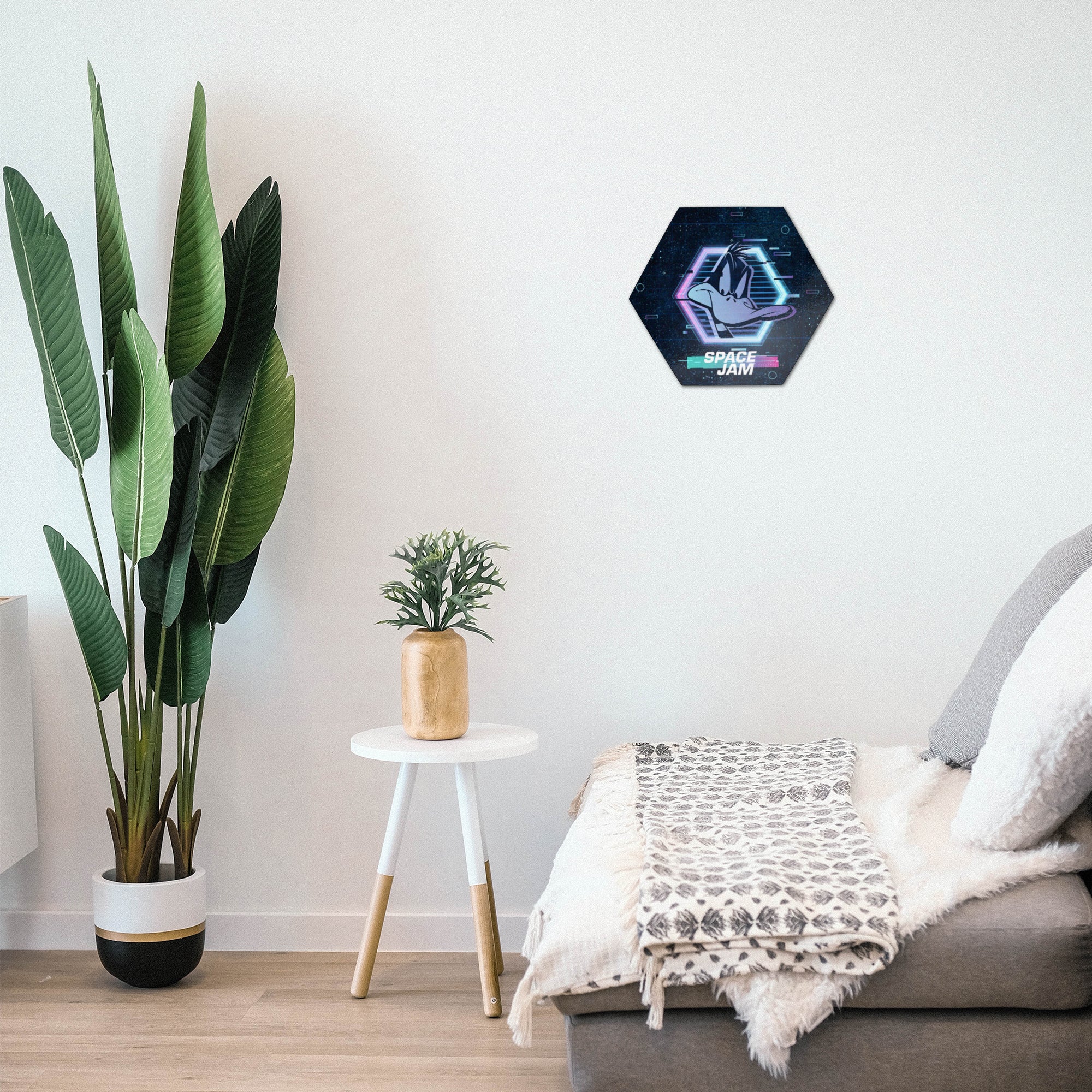 Space Jam: A New Legacy (Tune Squad- Daffy Duck) KNEXAGON® Wood Print WPHEX0486SJTS