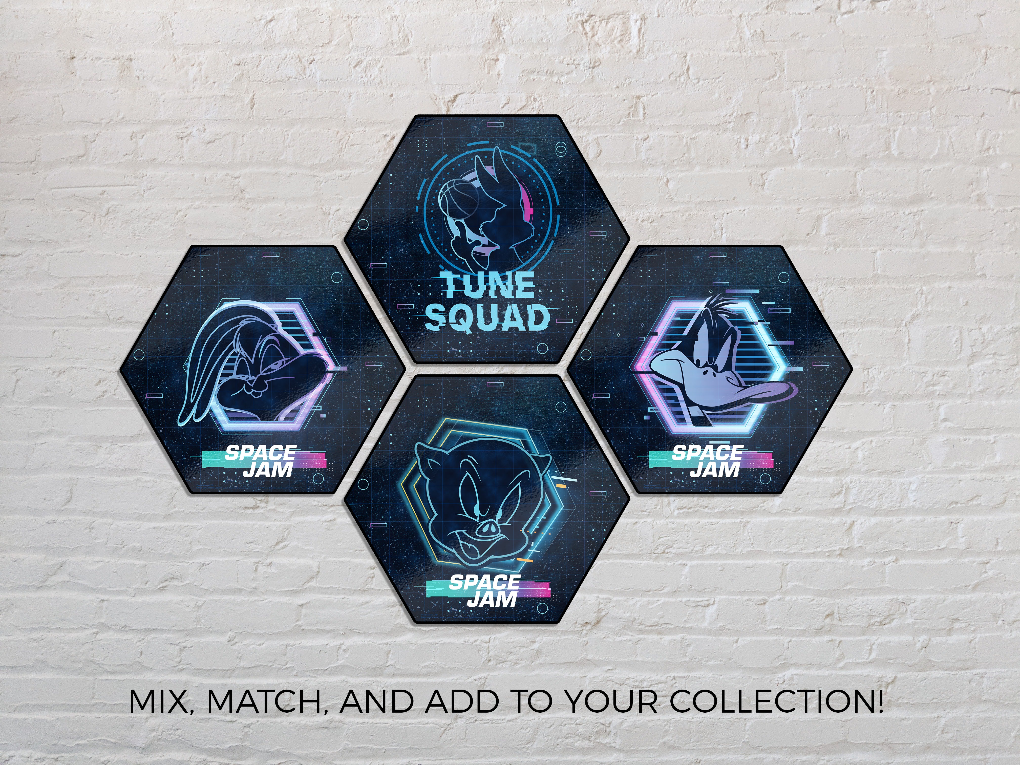 Space Jam: A New Legacy (Tune Squad- Daffy Duck) KNEXAGON® Wood Print WPHEX0486SJTS