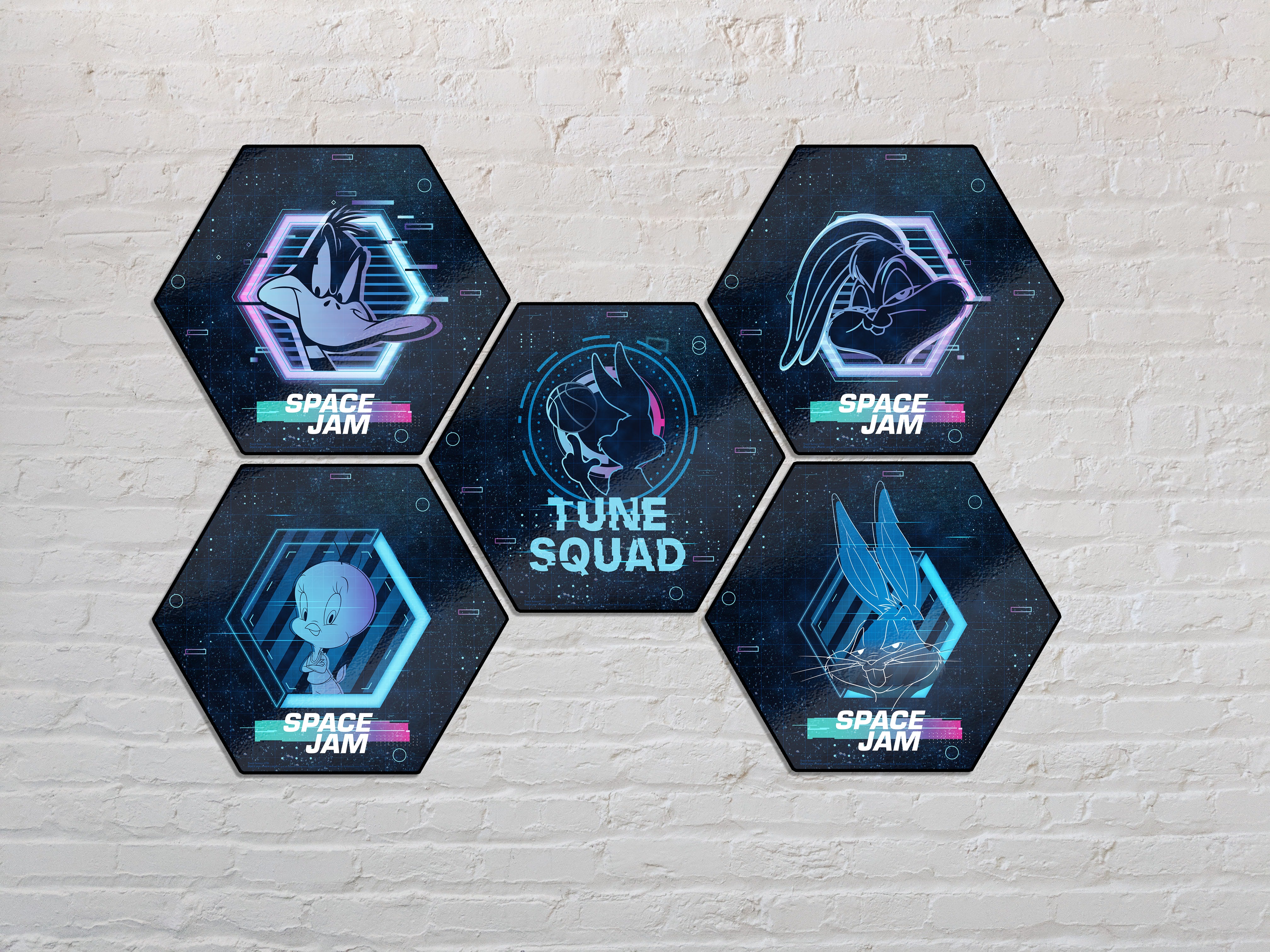 Space Jam: A New Legacy (Tune Squad- Daffy Duck) KNEXAGON® Wood Print WPHEX0486SJTS