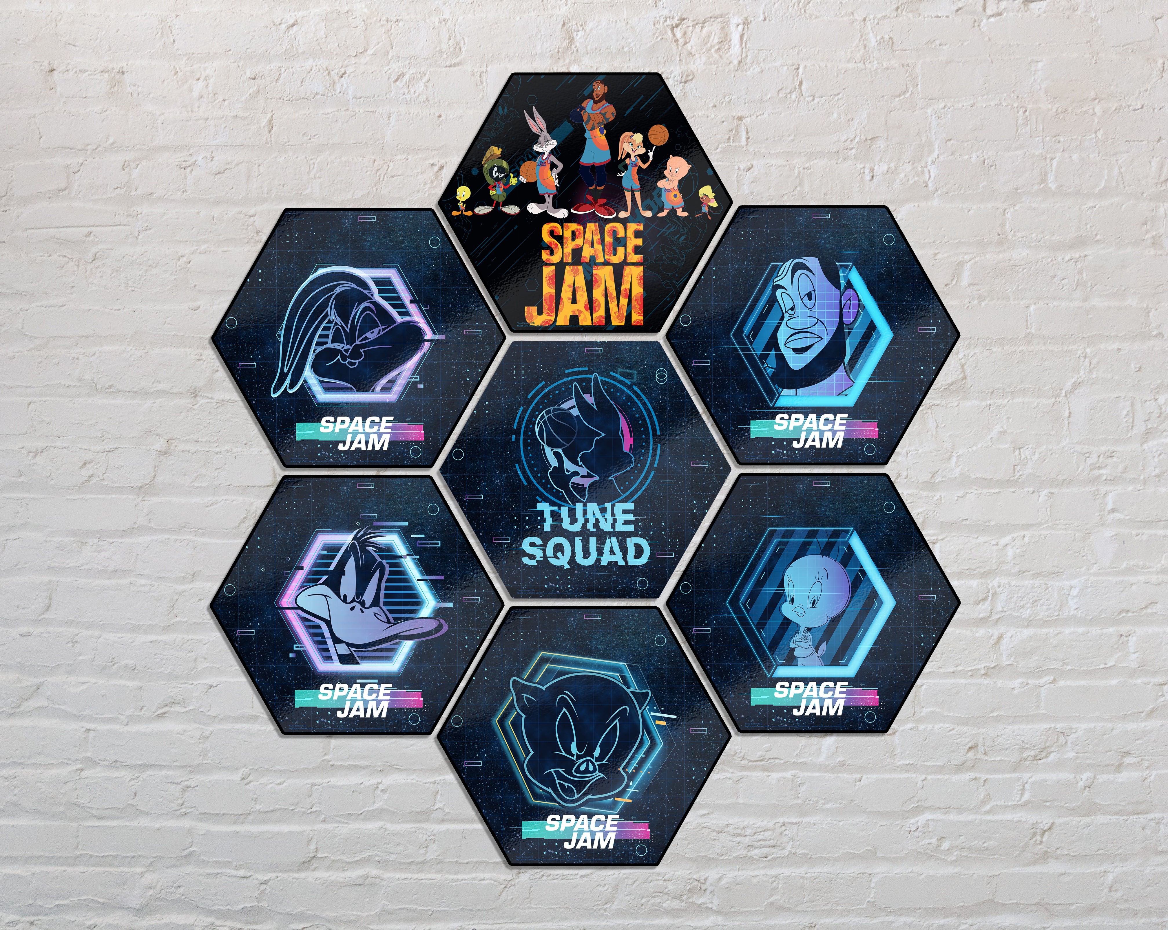 Space Jam: A New Legacy (Tune Squad- Daffy Duck) KNEXAGON® Wood Print WPHEX0486SJTS