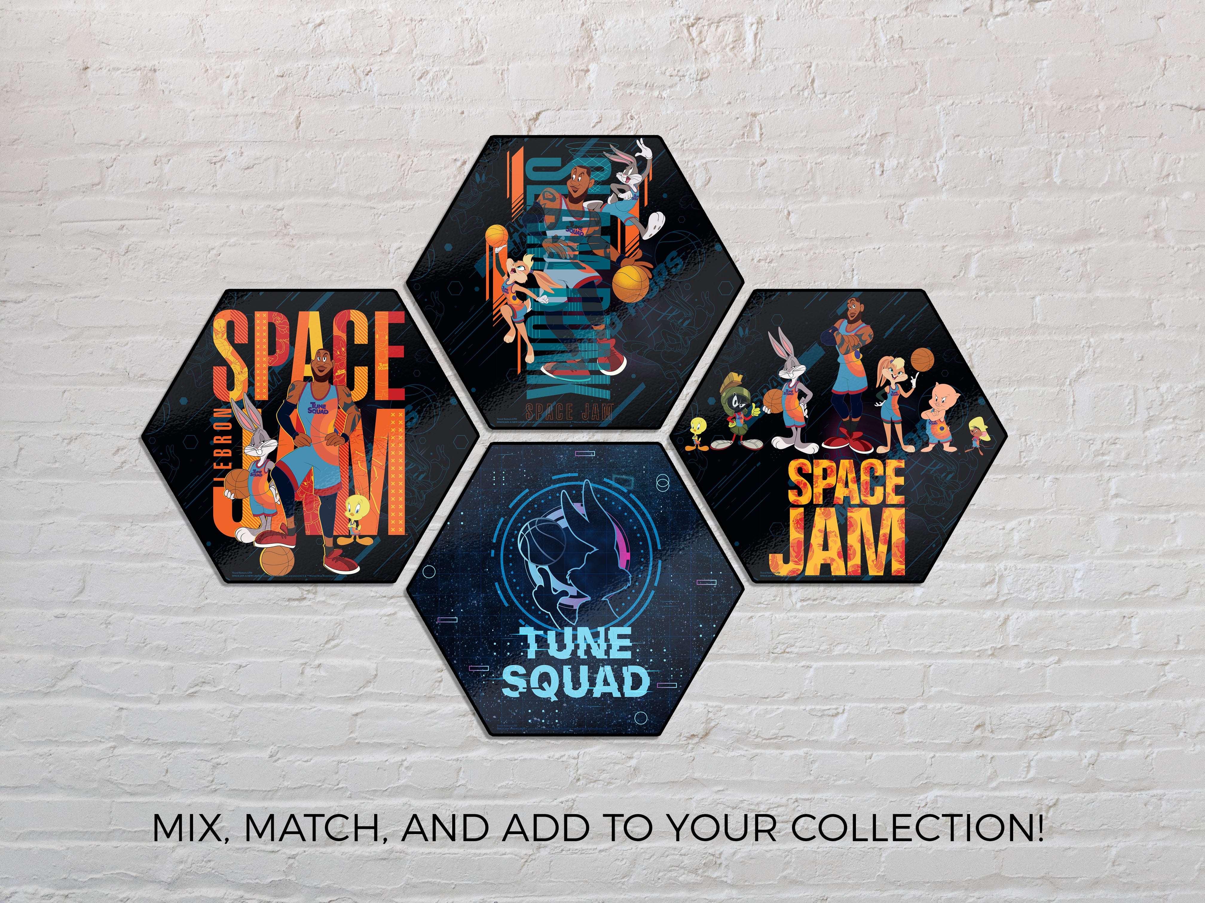 Space Jam: A New Legacy (Welcome To The Jam - Space Jam) KNEXAGON® Wood Print WPHEX0646SJWJ