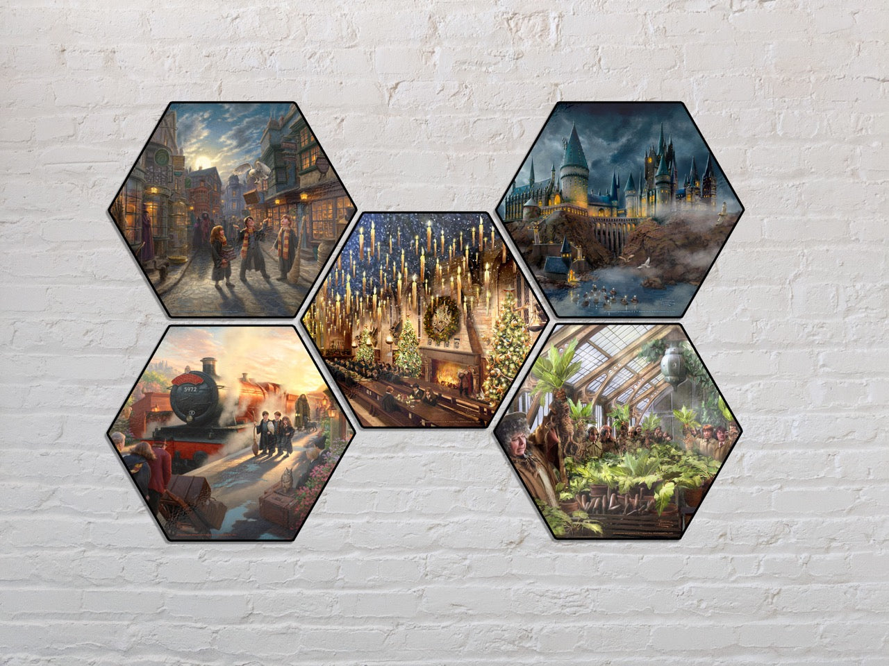 Harry Potter Thomas Kinkade Studios (Herbology Class) KNEXAGON™ Wood Print WPHEX0792