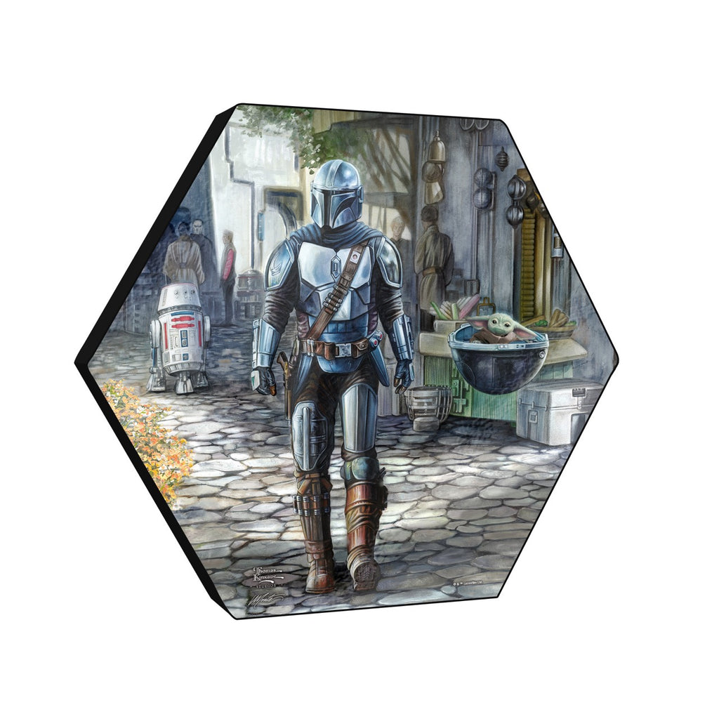 Star Wars (The Mandalorian - A Welcome Sight) KNEXAGON® Wood Print WPHEX0940