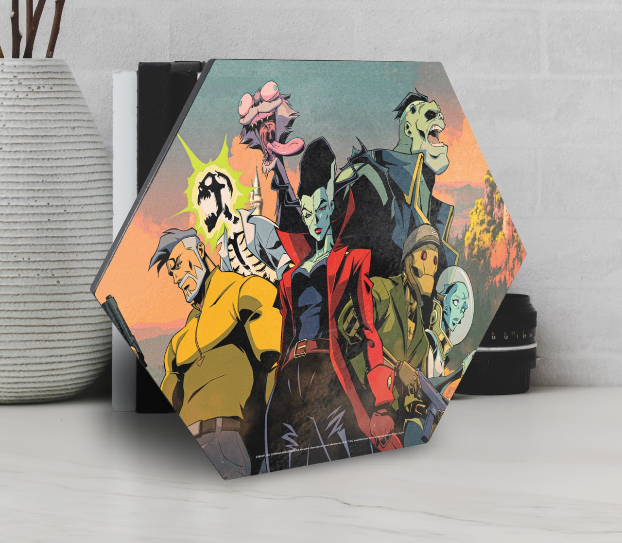 Creature Commandos (Key Art) KNEXAGON® Wood Print WPHEX1174