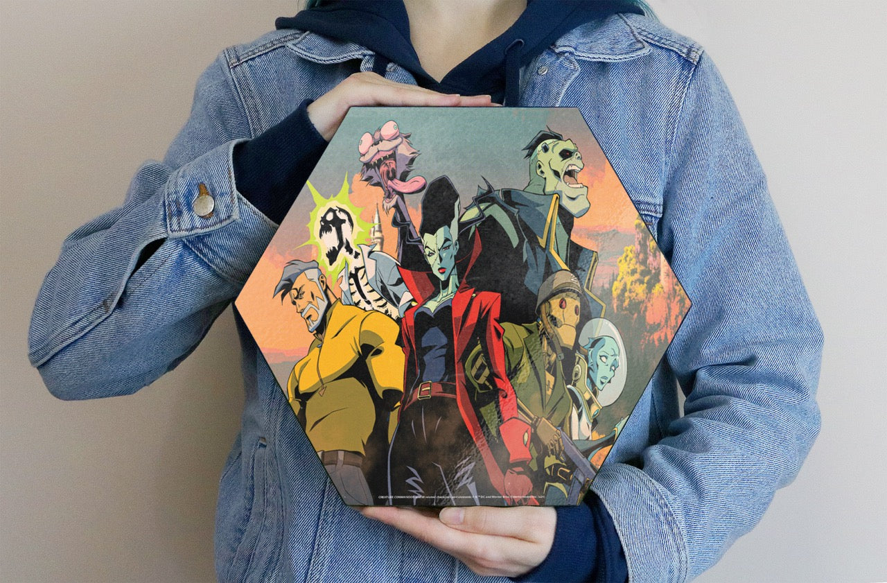 Creature Commandos (Key Art) KNEXAGON® Wood Print WPHEX1174