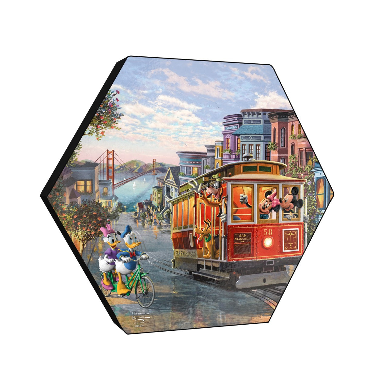 Disney (Mickey and Minnie in San Francisco) KNEXAGON® Wood Print WPHEX1357