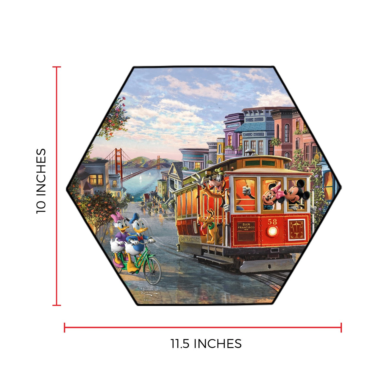 Disney (Mickey and Minnie in San Francisco) KNEXAGON® Wood Print WPHEX1357