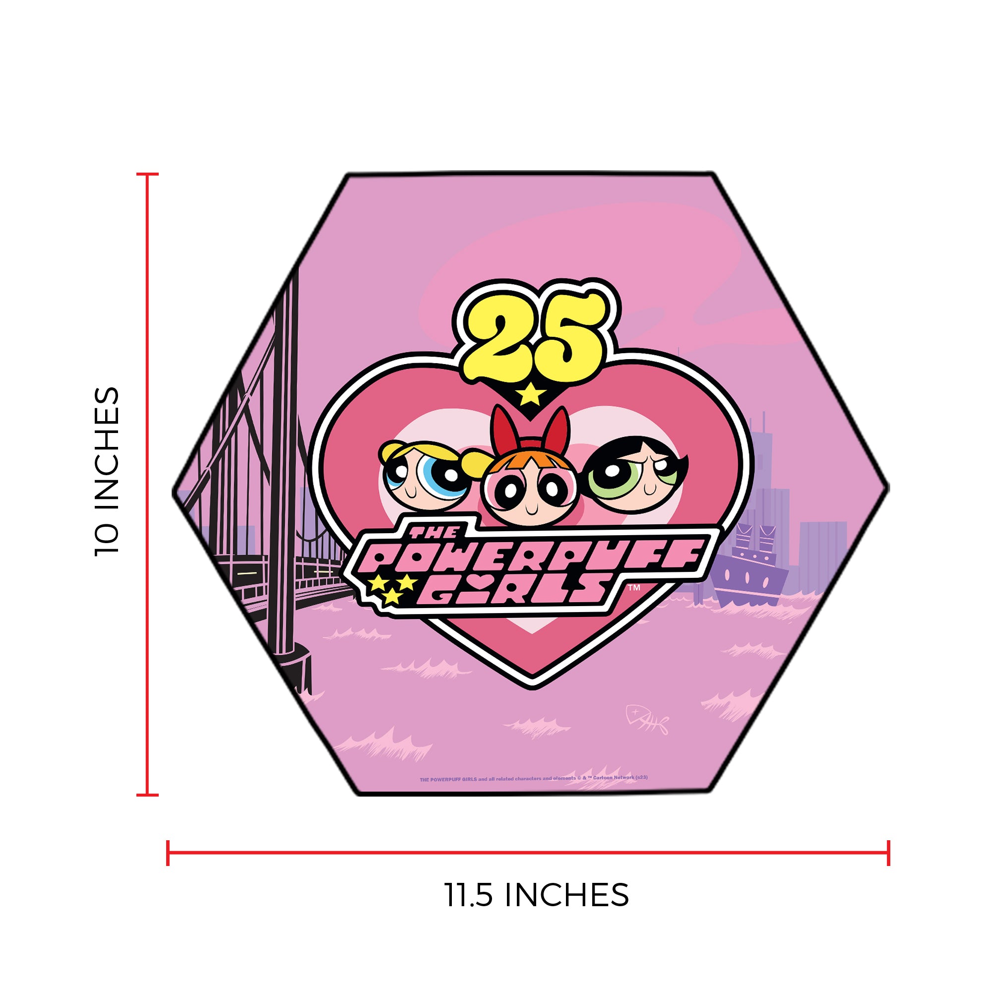 The Powerpuff Girls (25th Anniversary) KNEXAGON® Wood Print WPHEX1683