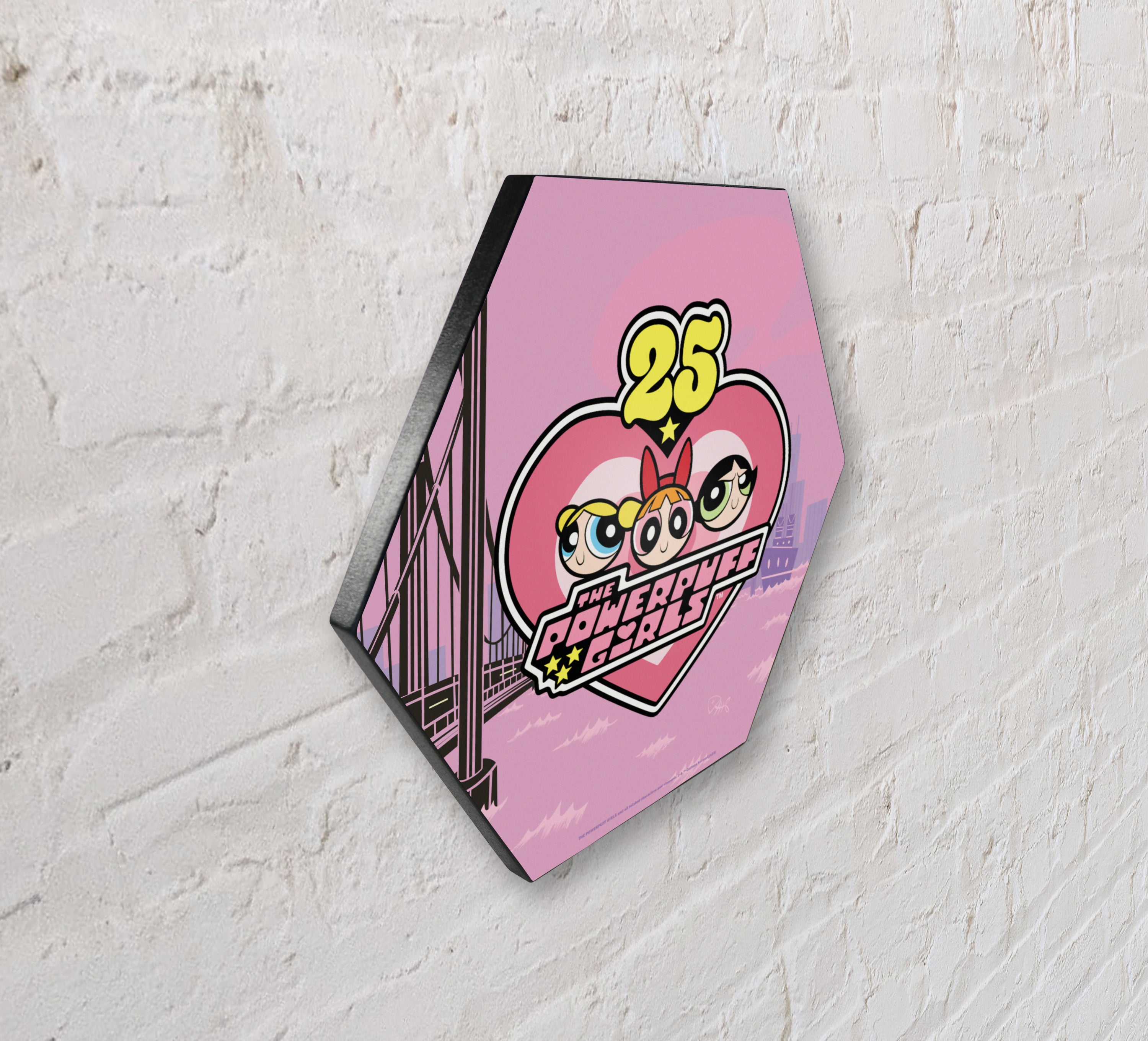 The Powerpuff Girls (25th Anniversary) KNEXAGON® Wood Print WPHEX1683