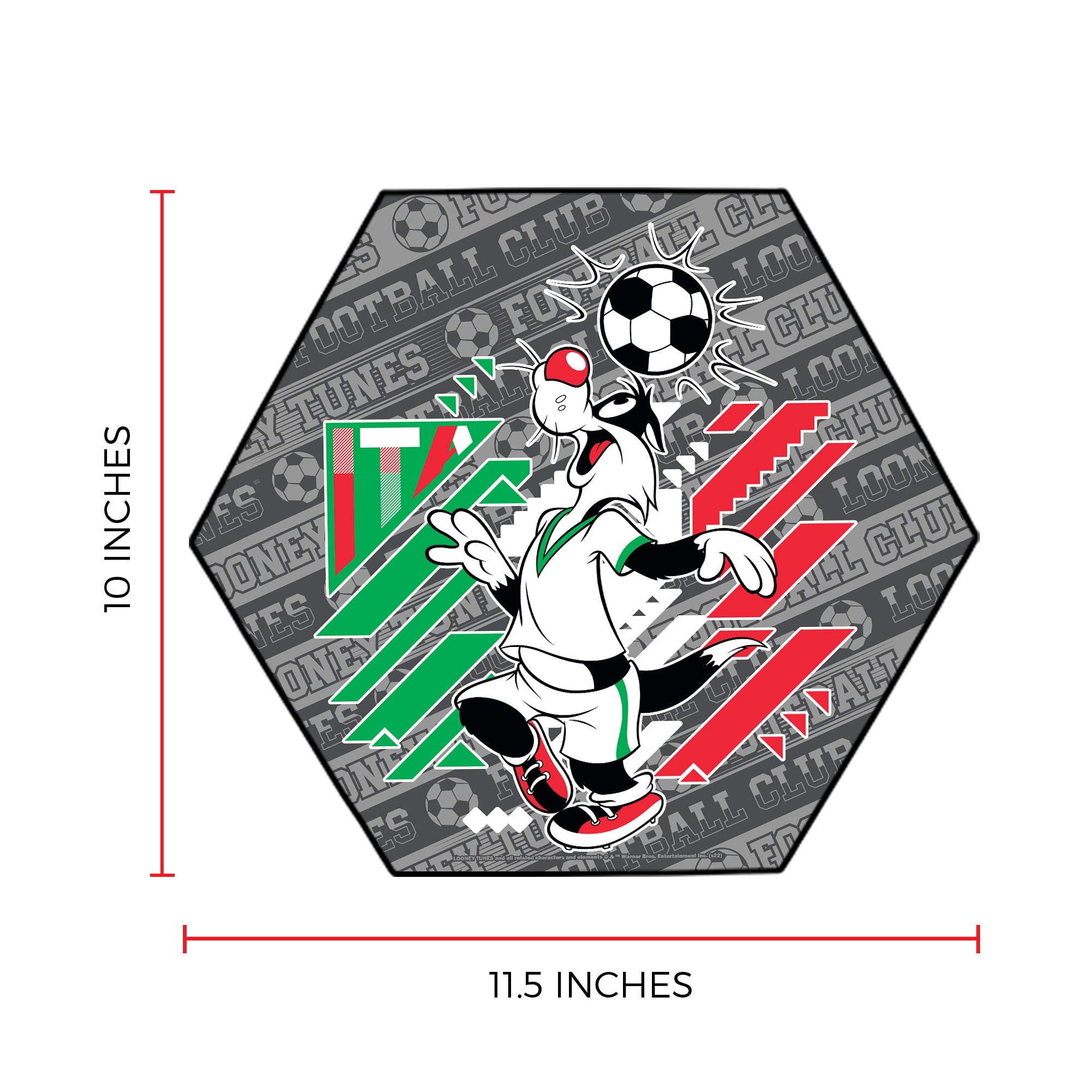 Looney Tunes (Team Italy Soccer - Sylvester) KNEXAGON® Wood Print WPHEX1704BOH